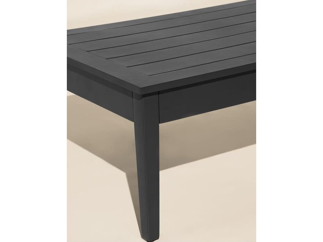 South Sea Rattan Nantucket Aluminum Rectangular Outdoor Patio Coffee Table