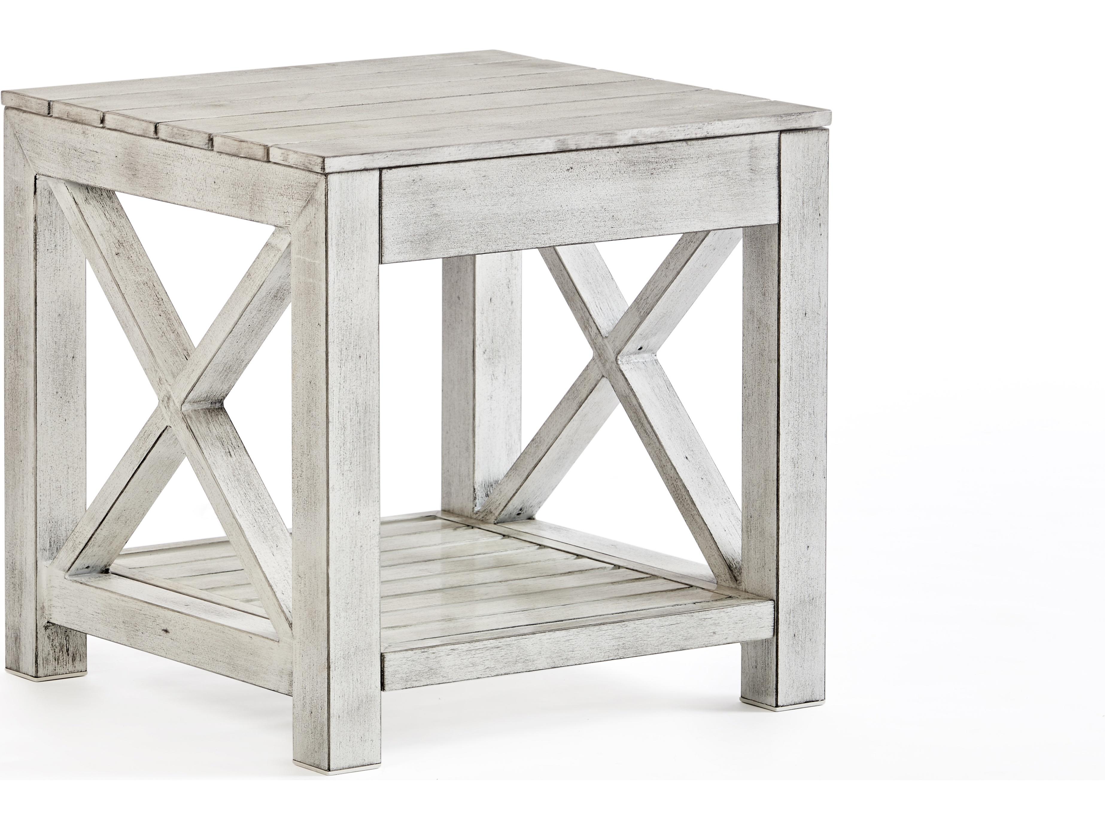 South Sea Rattan Farlowe Quick Ship Aluminum Square End Table