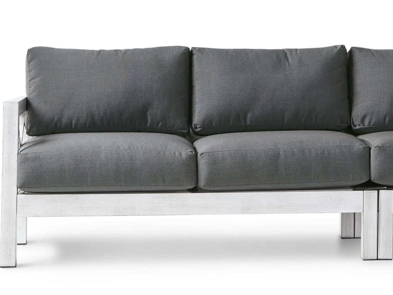 South Sea Rattan Farlowe Aluminum Brushed White Outdoor Patio Loveseat