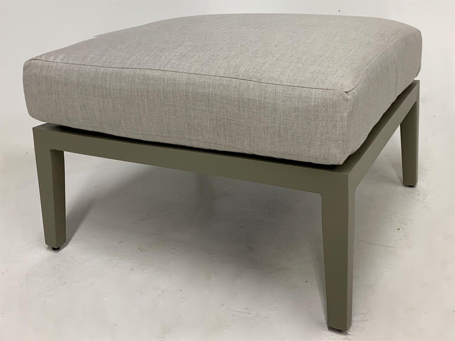 South Sea Rattan Nicole Greystone Aluminum Cushion Outdoor Patio Ottoman