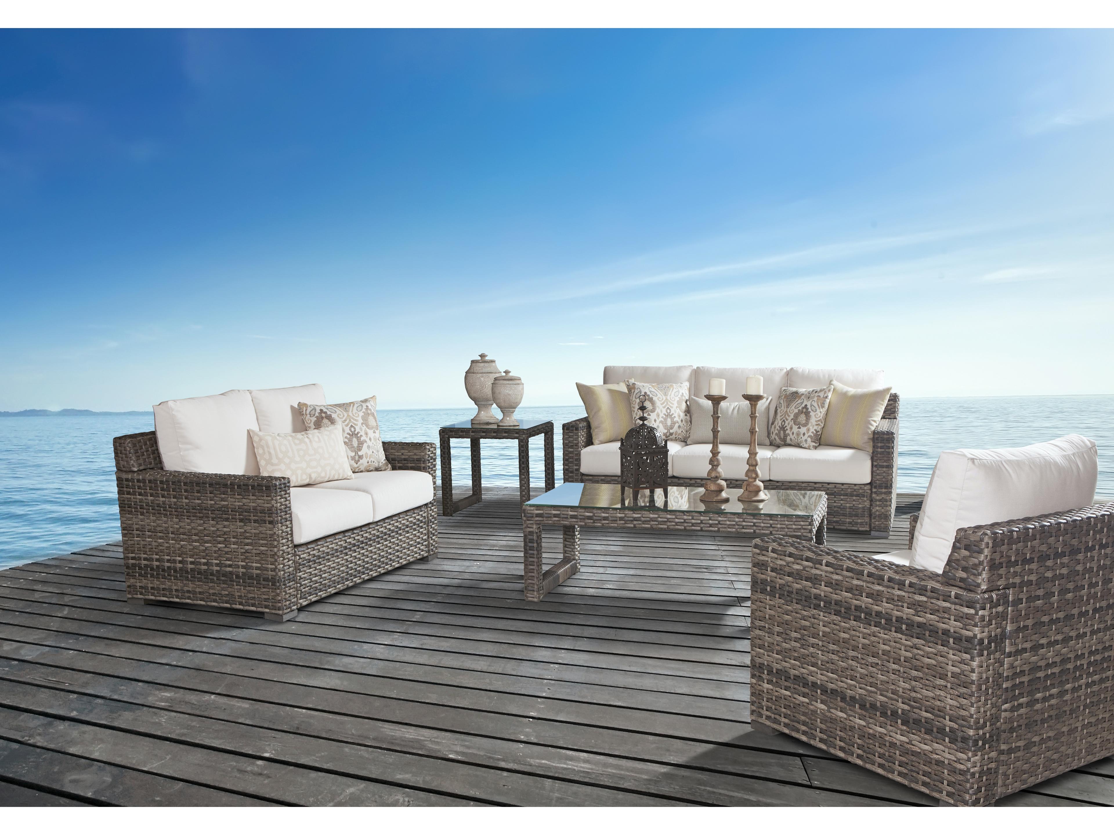 South Sea Rattan New Java Quick Ship Wicker Cushion Lounge Chair