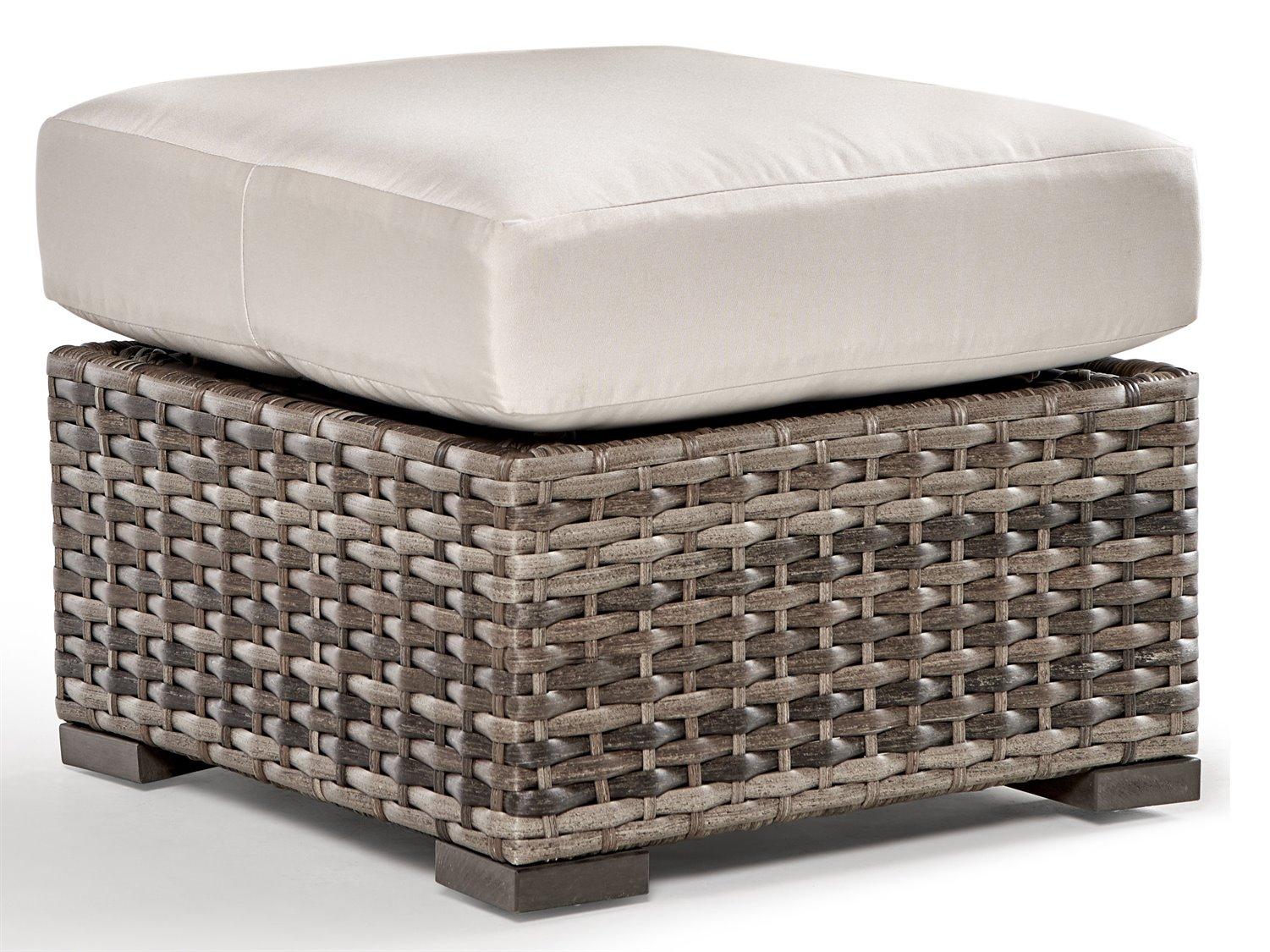 South Sea Rattan New Java Quick Ship Wicker Cushion Ottoman