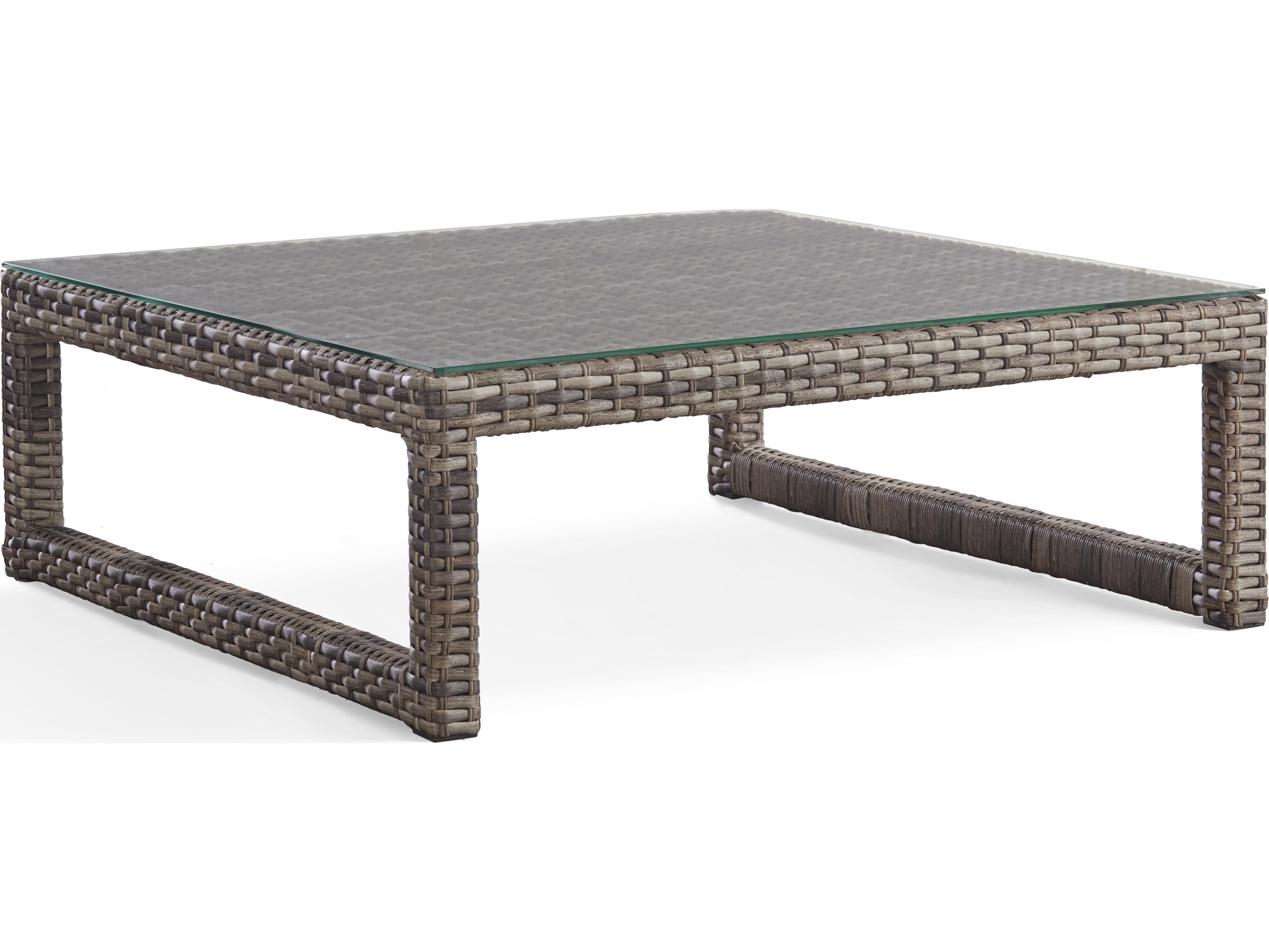 South Sea Rattan New Java Quick Ship Wicker Square Coffee Table