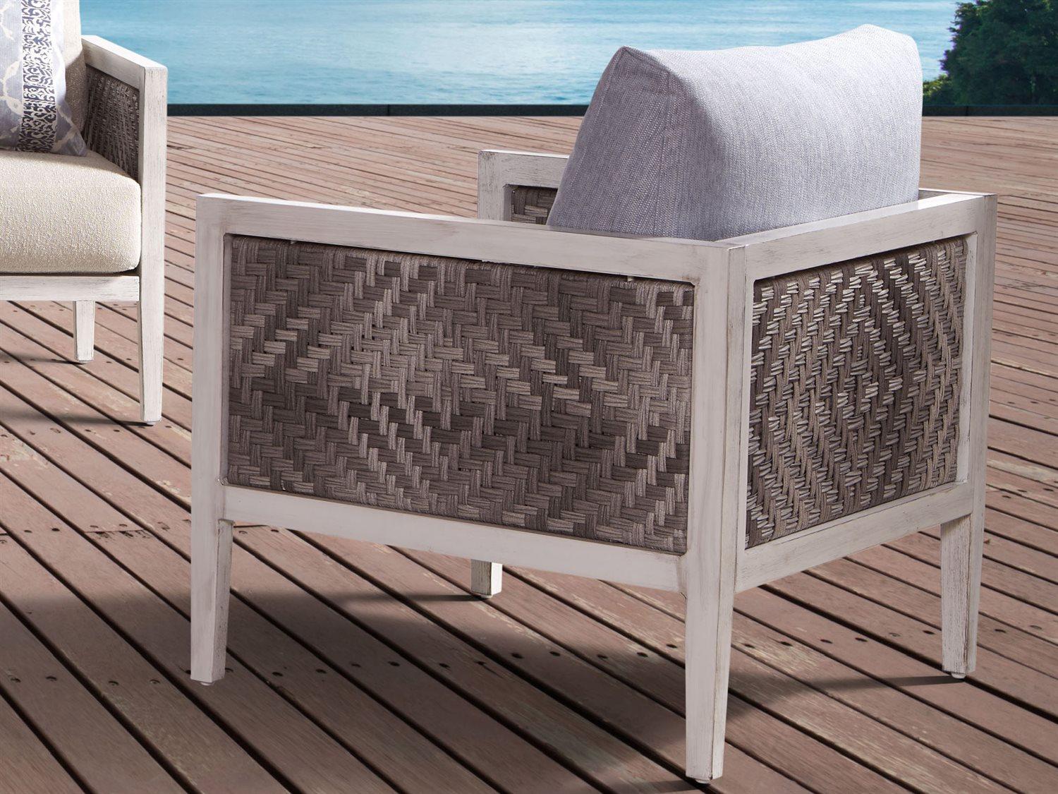 South Sea Rattan Veda Aluminum Soft White Outdoor Patio Lounge Chair