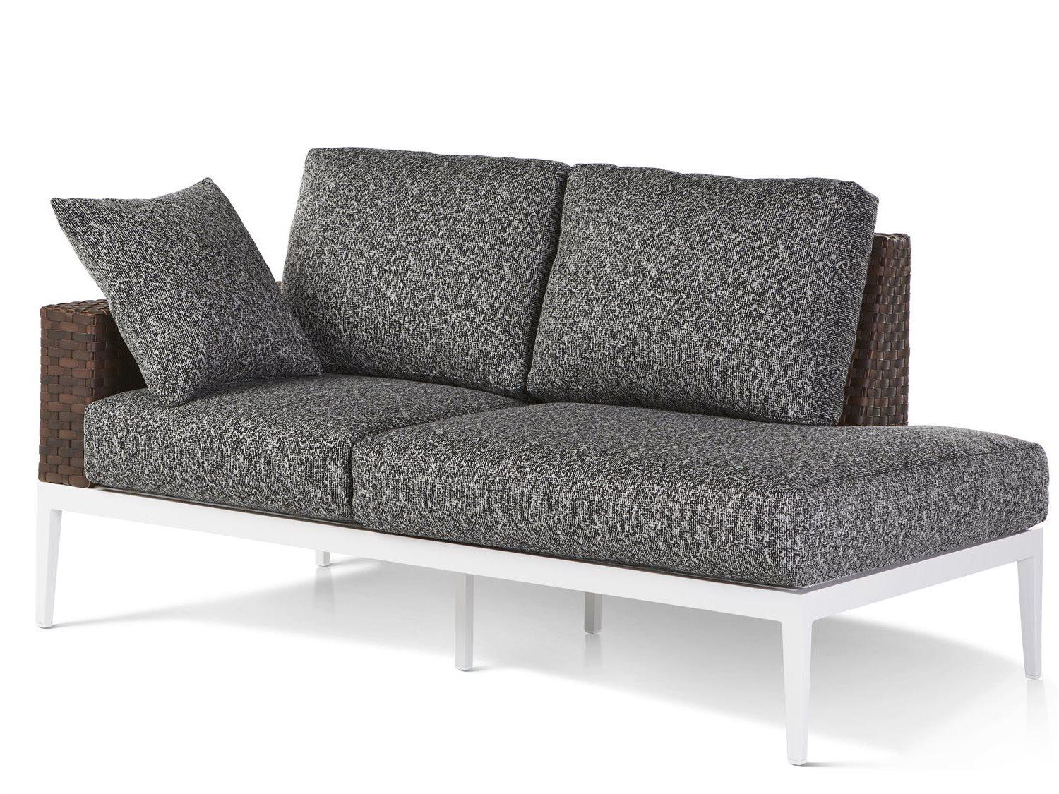 South Sea Rattan Stevie Wicker Outdoor Loveseat with Left Side Facing Table