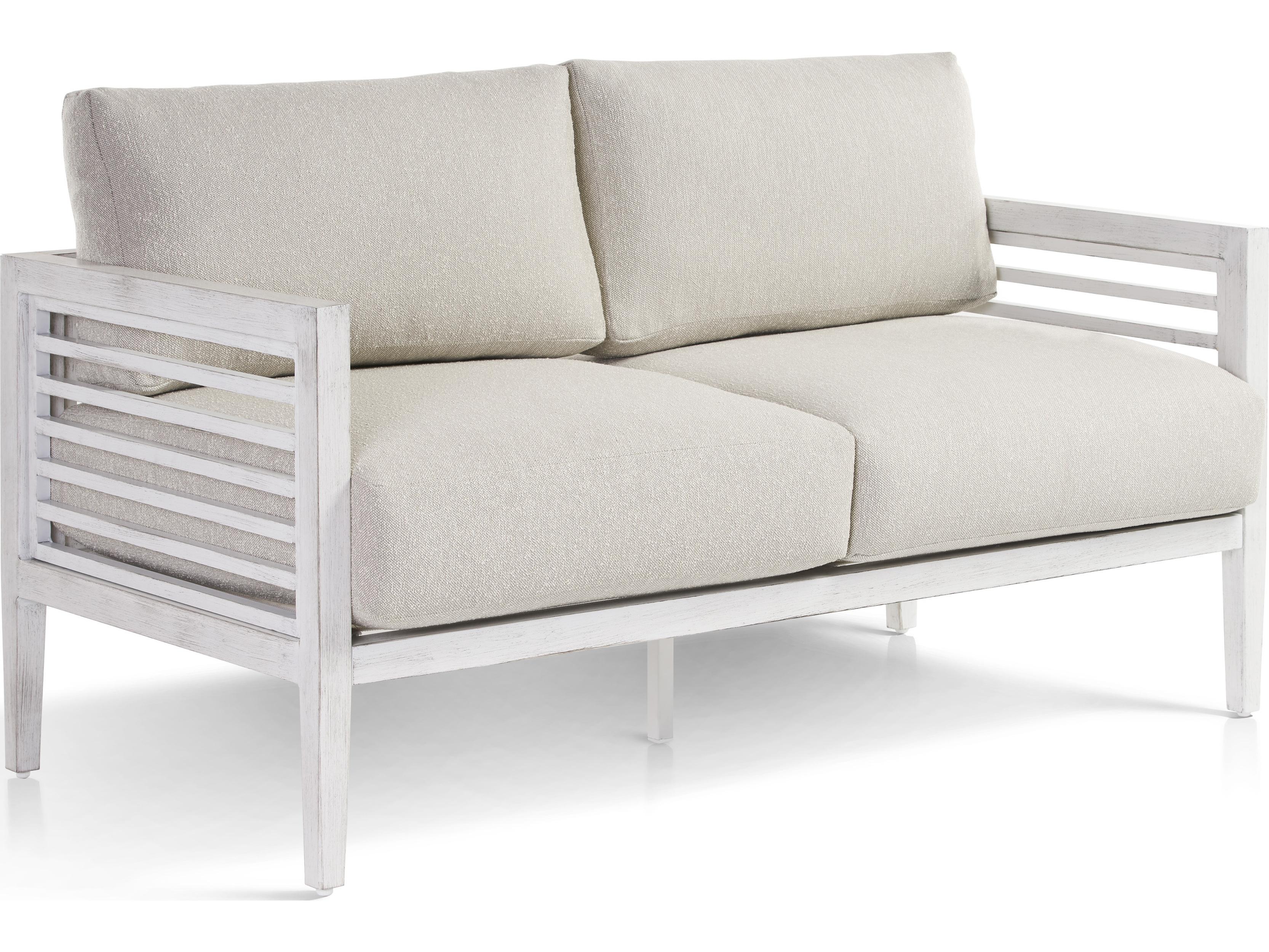 South Sea Rattan Veda Aluminum Soft White Outdoor Loveseat