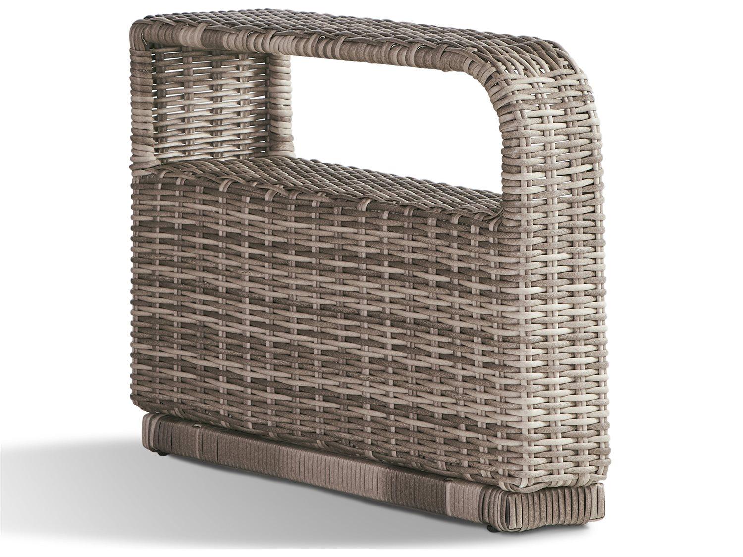 South Sea Rattan Luna Cove Wicker Pie Patio End Table