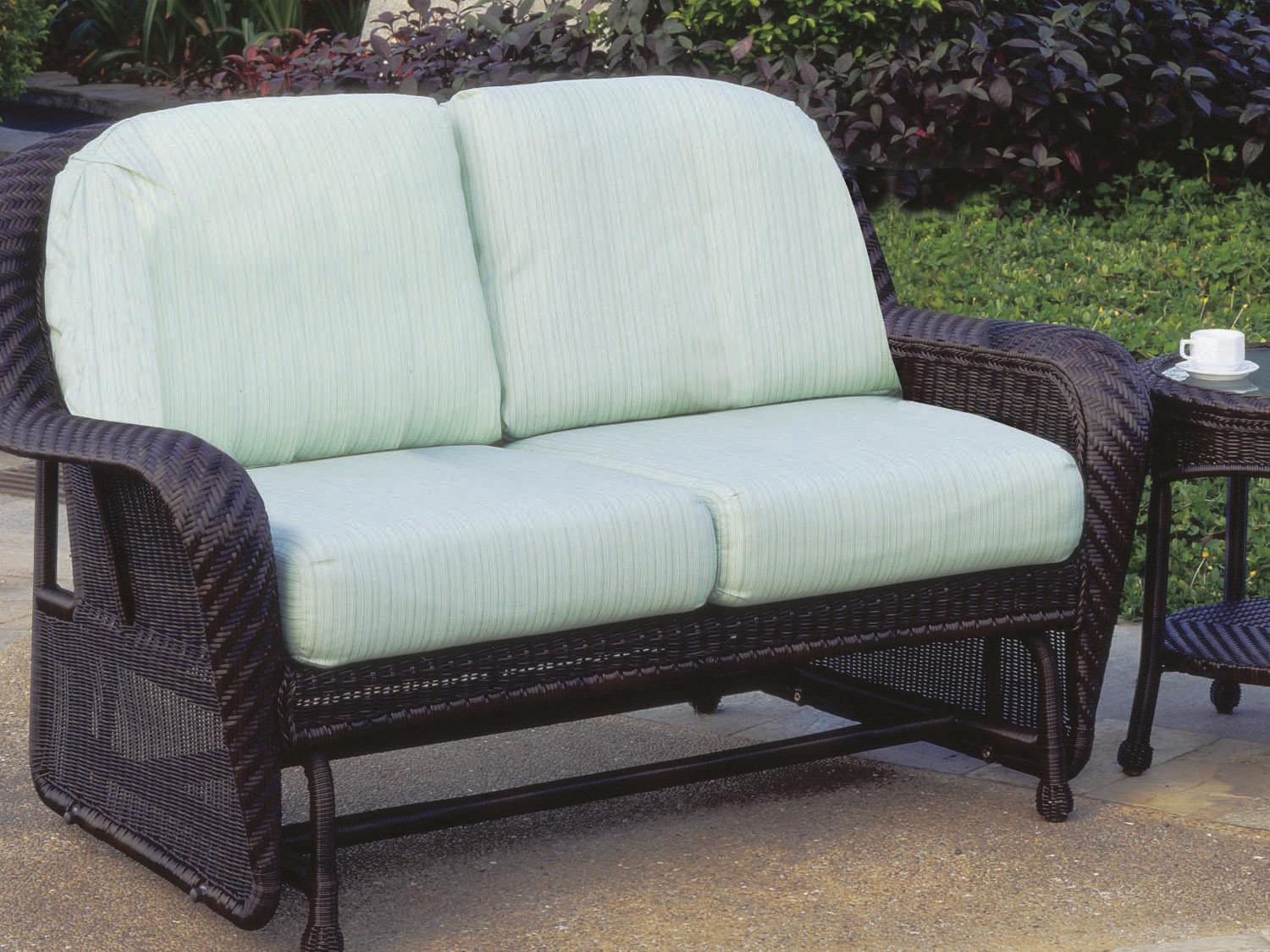 South Sea Rattan Key West Wicker Double Glider Outdoor Loveseat