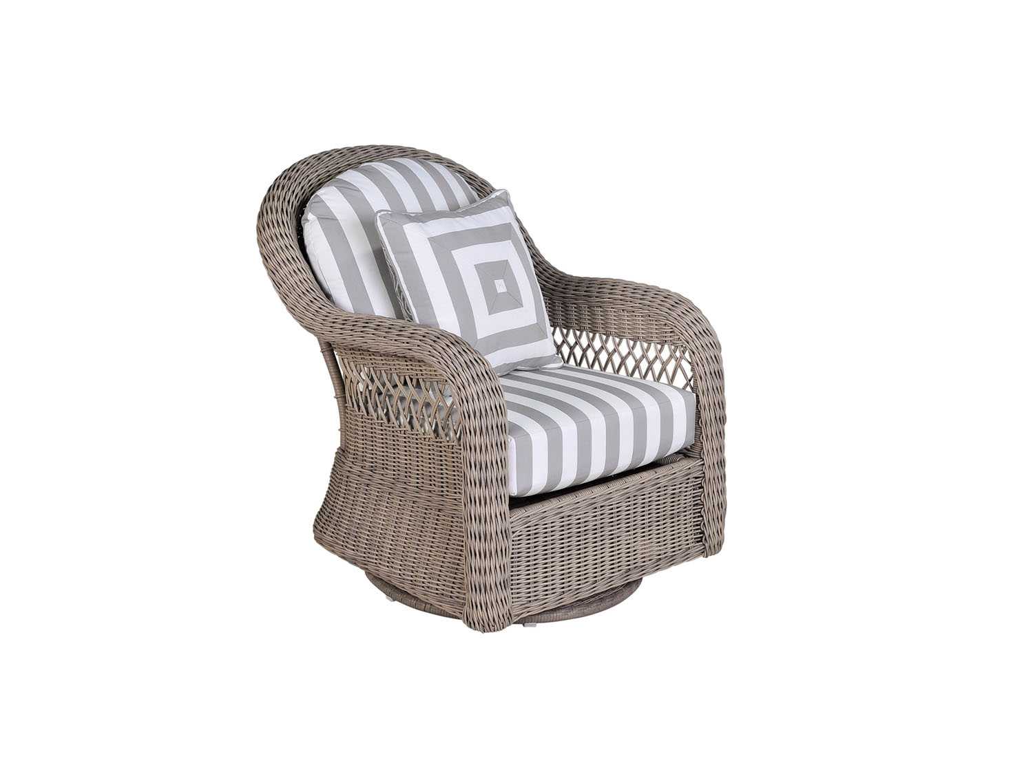 South Sea Rattan Arcadia Wicker Driftwood Swivel Glider Outdoor Patio Lounge Chair