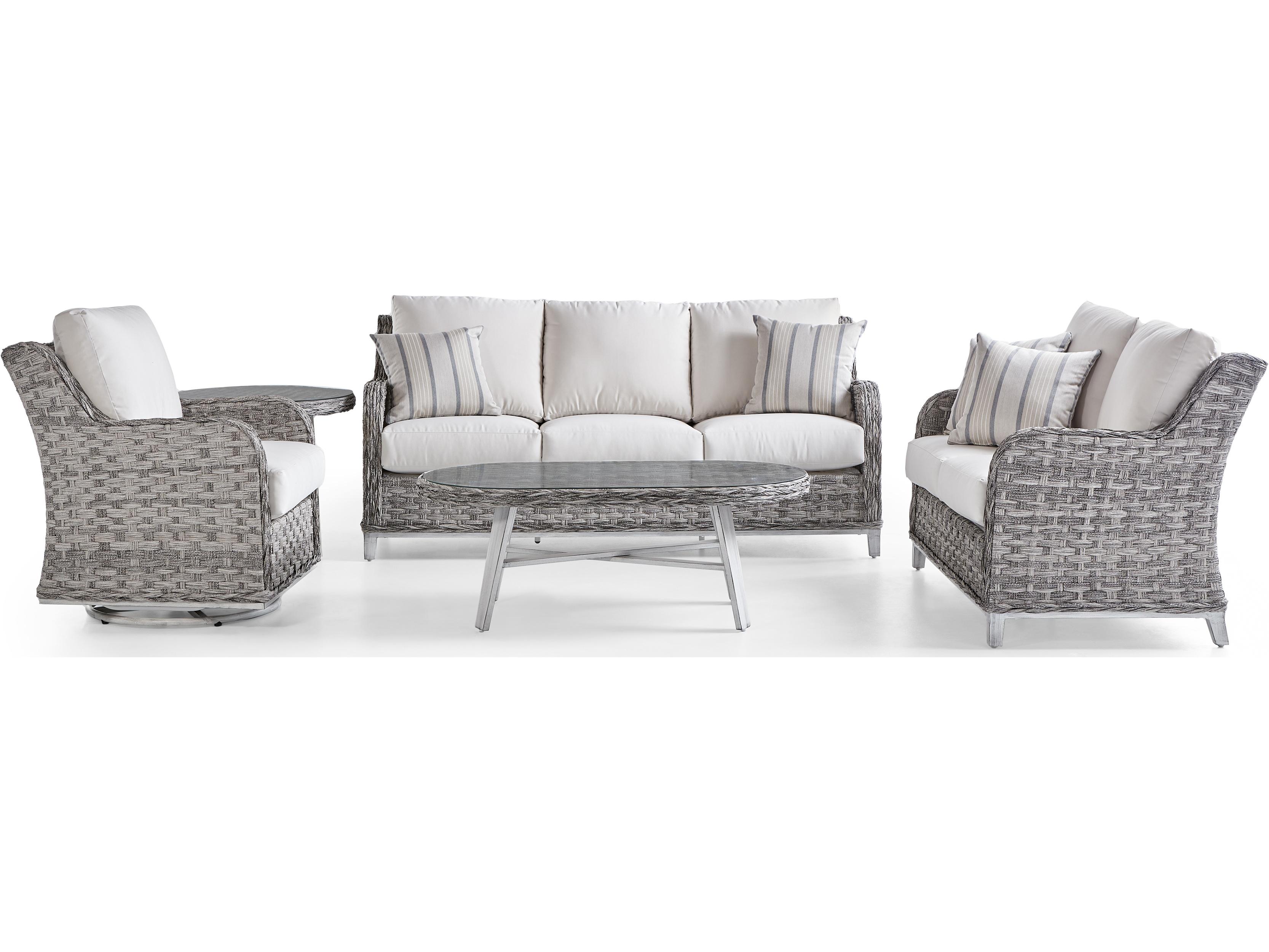 South Sea Rattan Grand Isle Quick Ship Wicker Cushion Lounge Chair