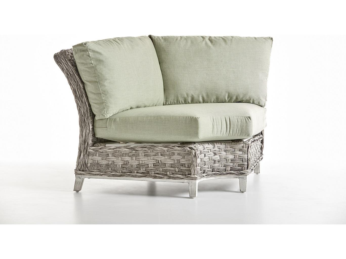 South Sea Rattan Grand Isle Wicker Wedge Corner Patio Lounge Chair