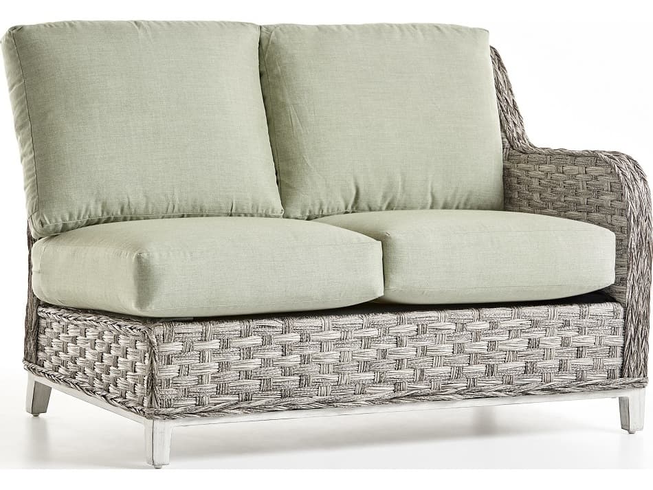 South Sea Rattan Grand Isle Wicker Right Arm Patio Loveseat