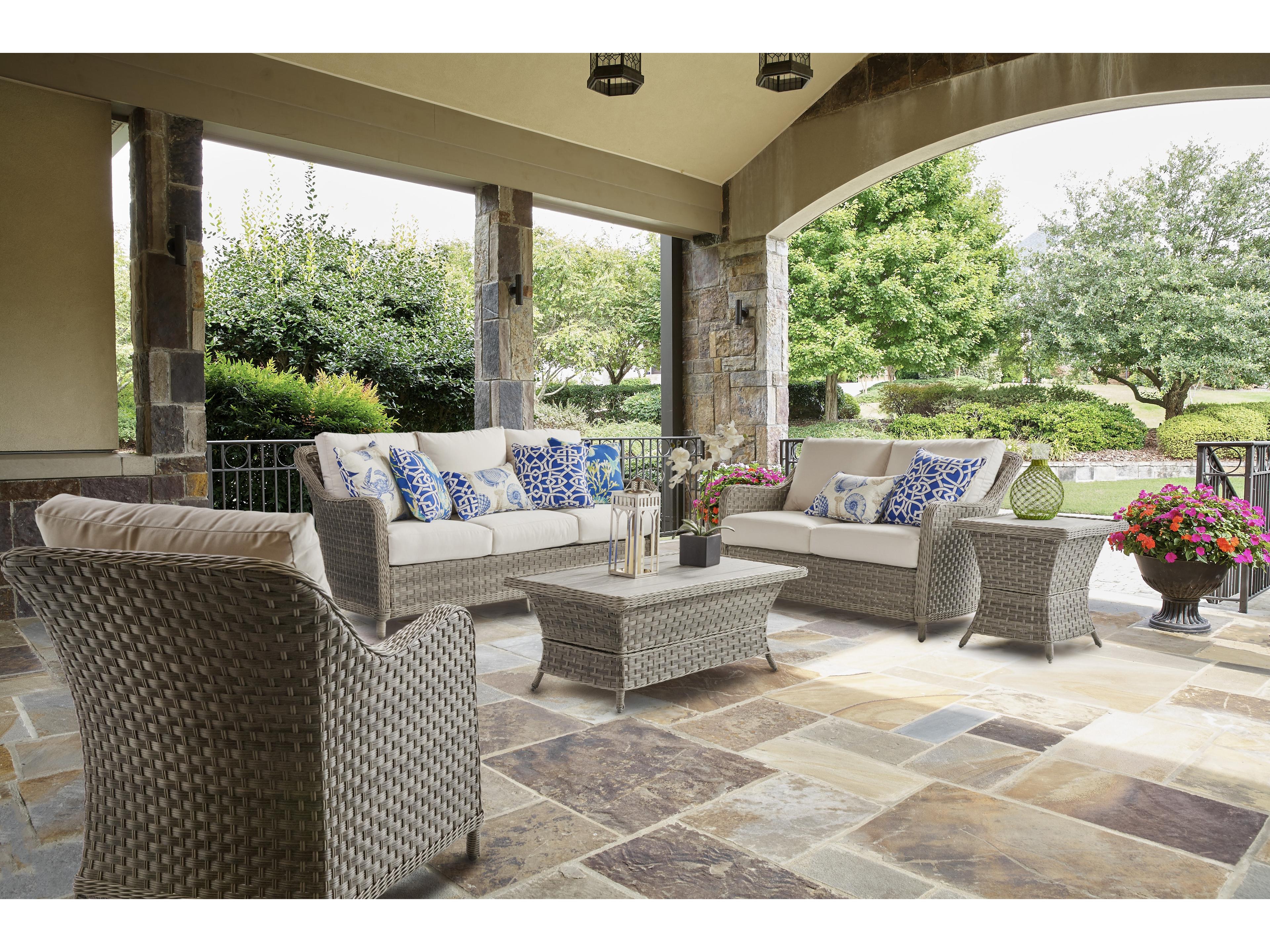 South Sea Rattan Mayfair Quick Ship Wicker Cushion Loveseat