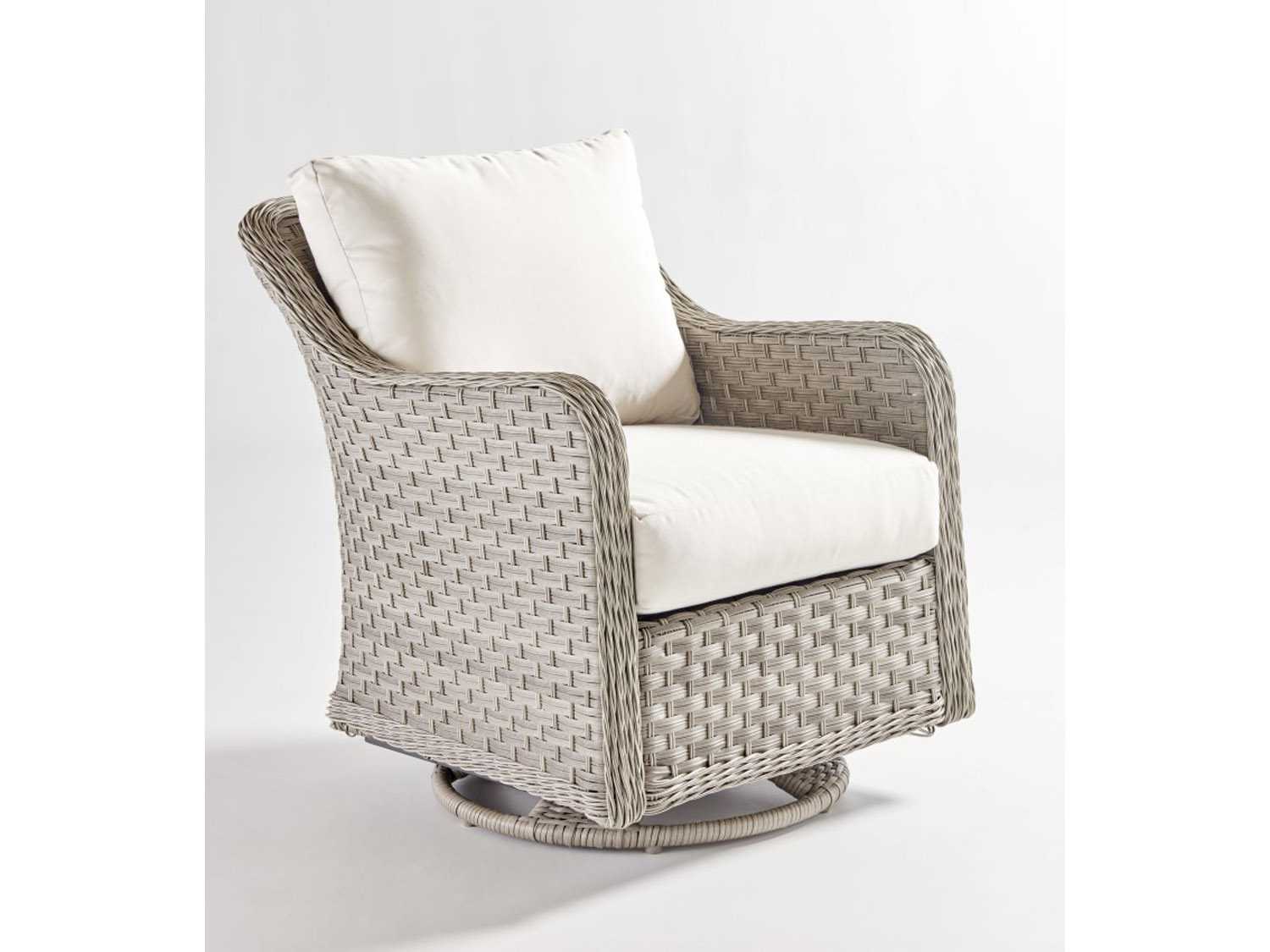 South Sea Rattan Mayfair Wicker Pebble Swivel Glider Outdoor Lounge Chair