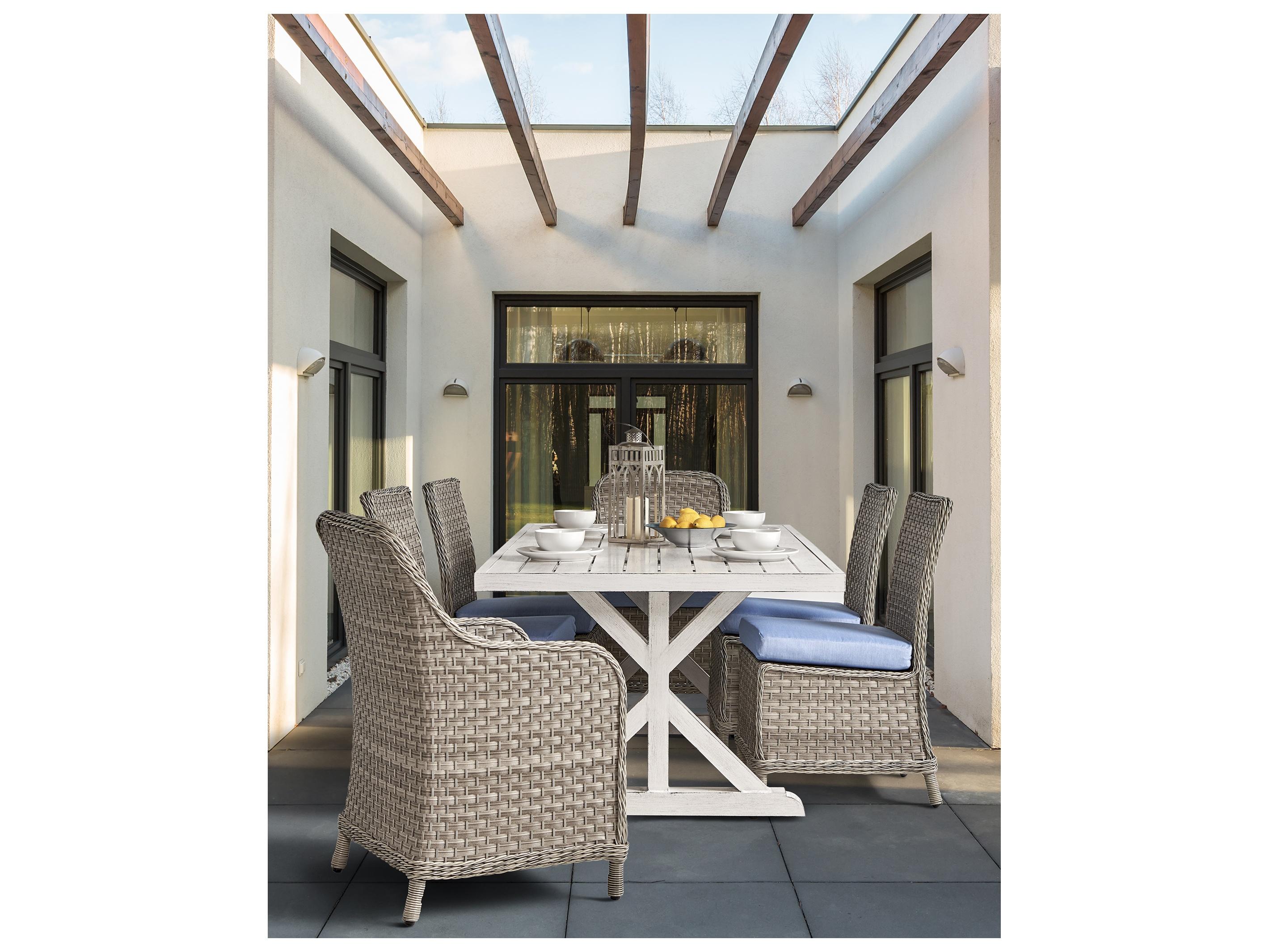 South Sea Rattan Mayfair Quick Ship Wicker Cushion Dining Chair