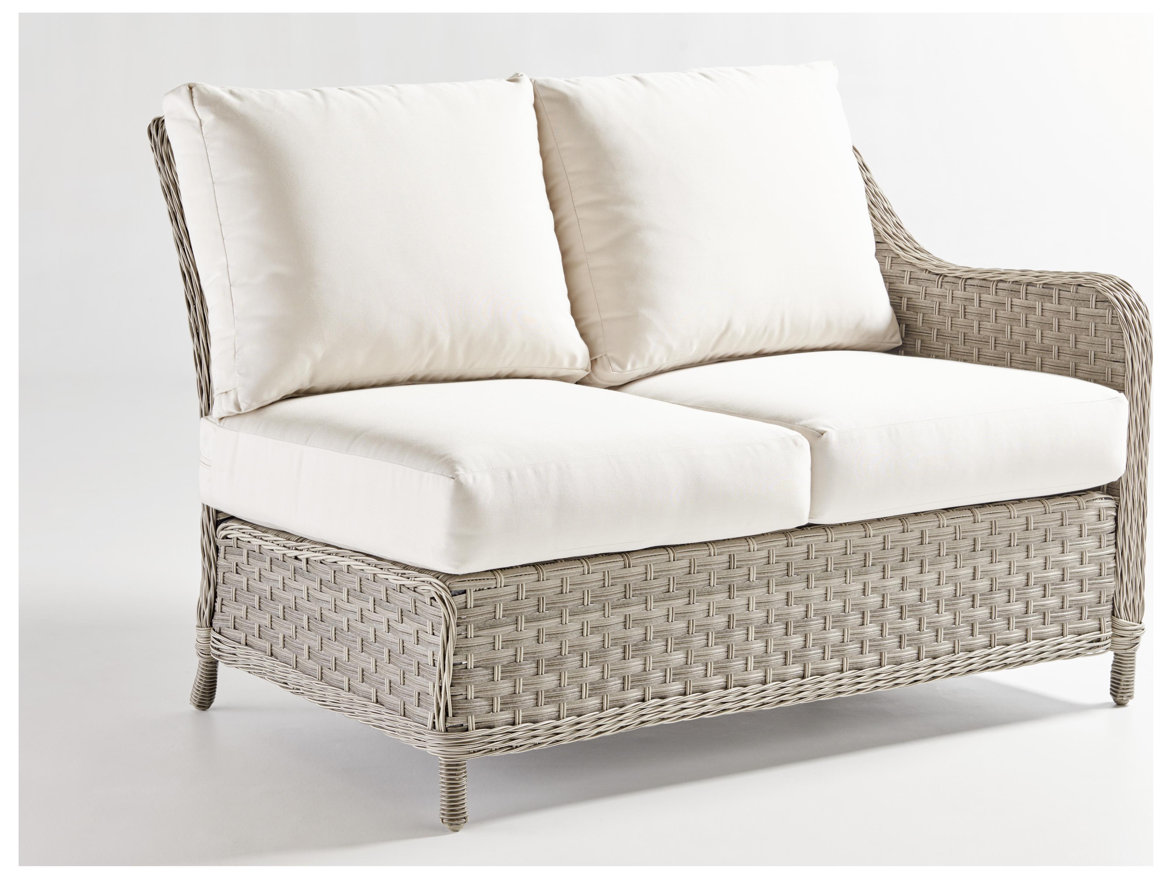 South Sea Rattan Mayfair Quick Ship Wicker Cushion Loveseat