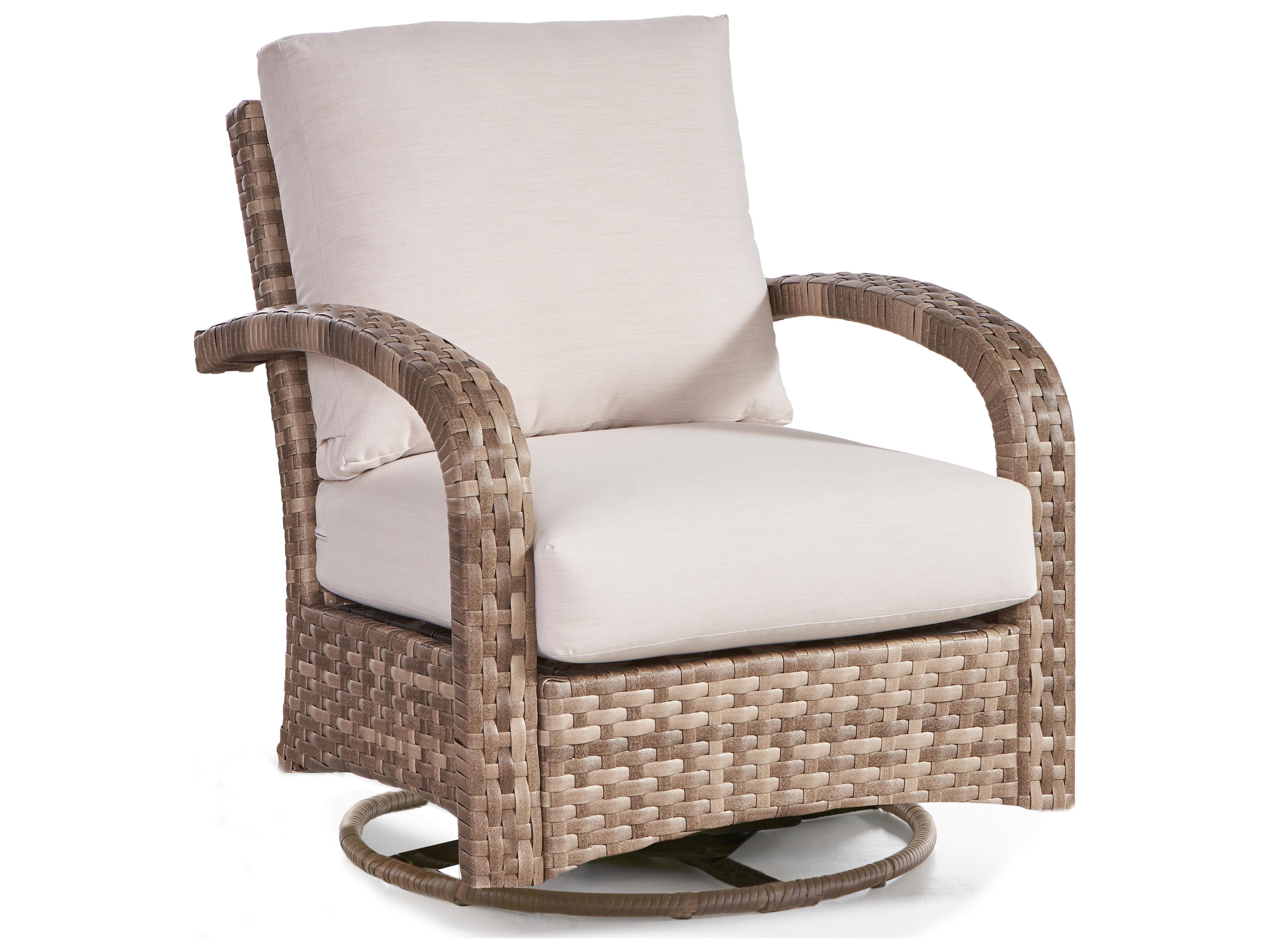 South Sea Rattan Driftwood Bay Wicker Warm/Neutral Swivel Glider Outdoor Patio Lounge Chair