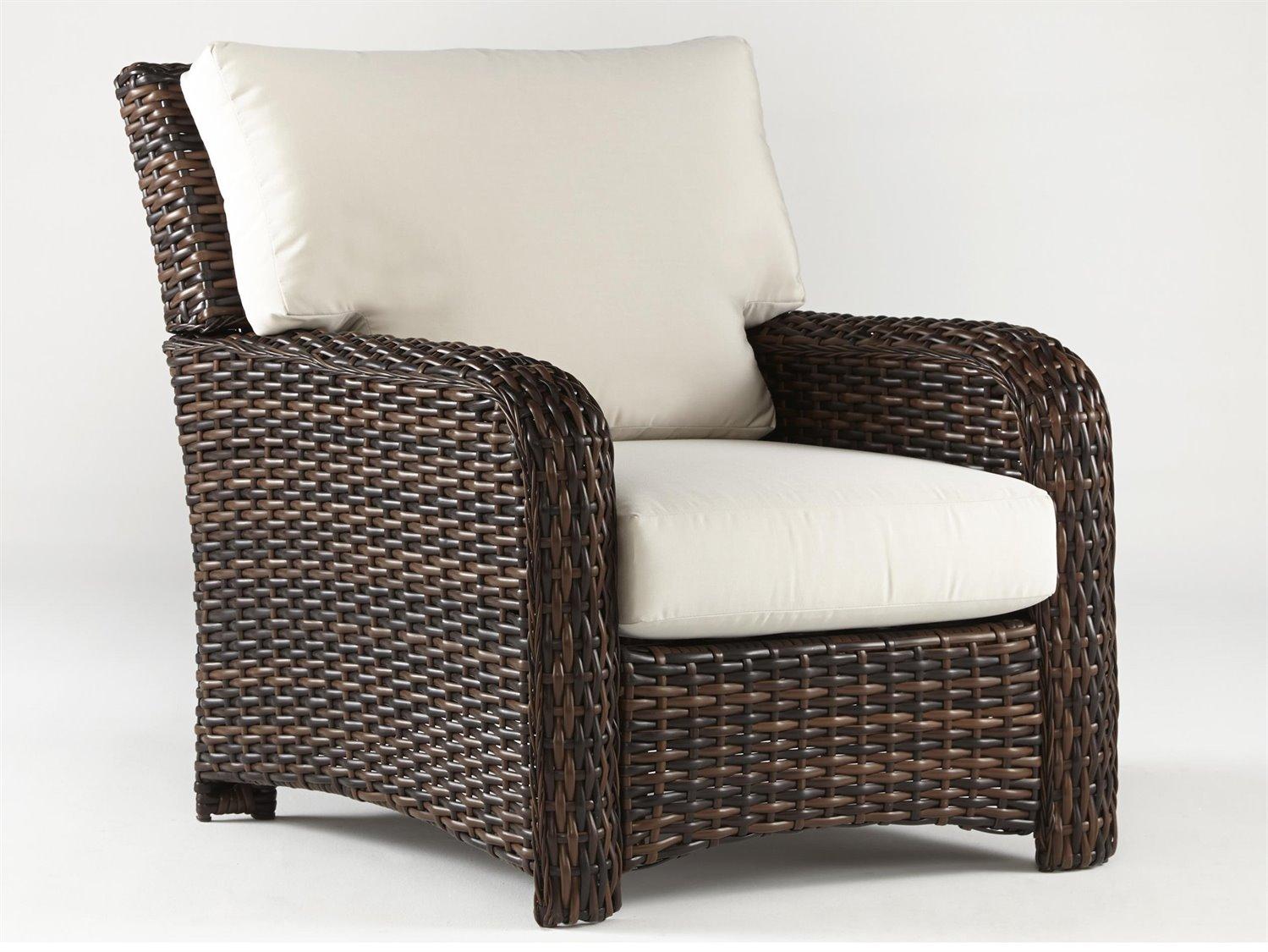South Sea Rattan St Tropez Quick Ship Wicker Cushion Lounge Chair