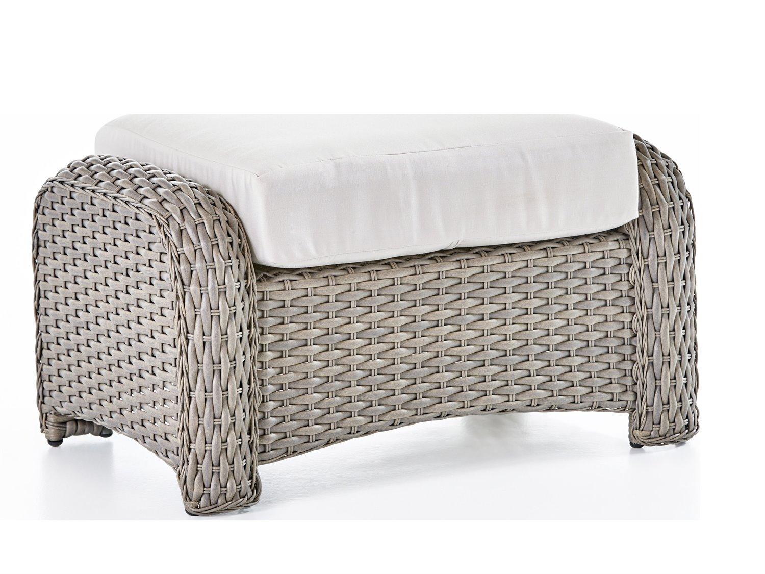 South Sea Rattan St Tropez Quick Ship Wicker Cushion Ottoman
