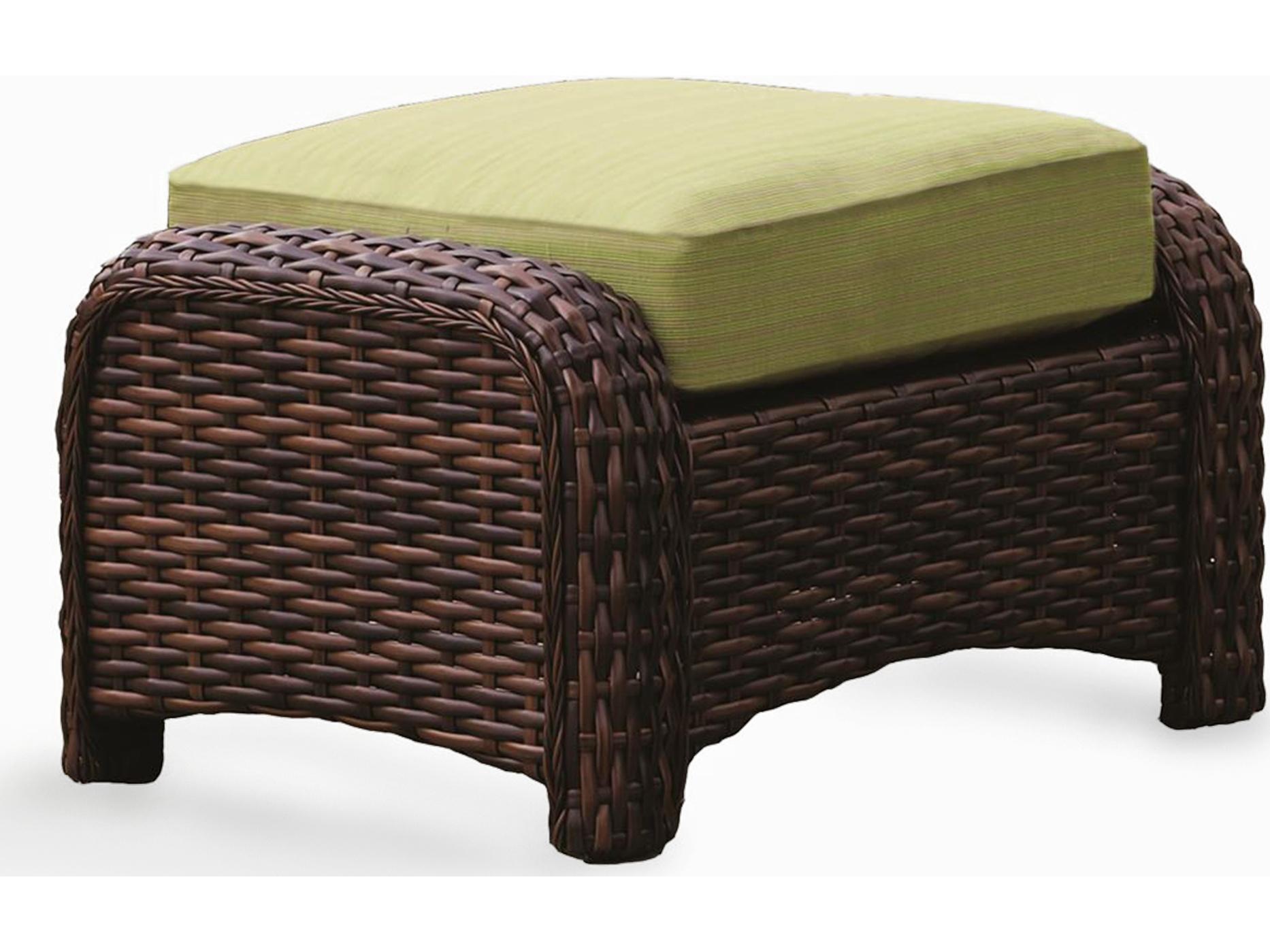South Sea Rattan St Tropez Quick Ship Aluminum Cushion Ottoman