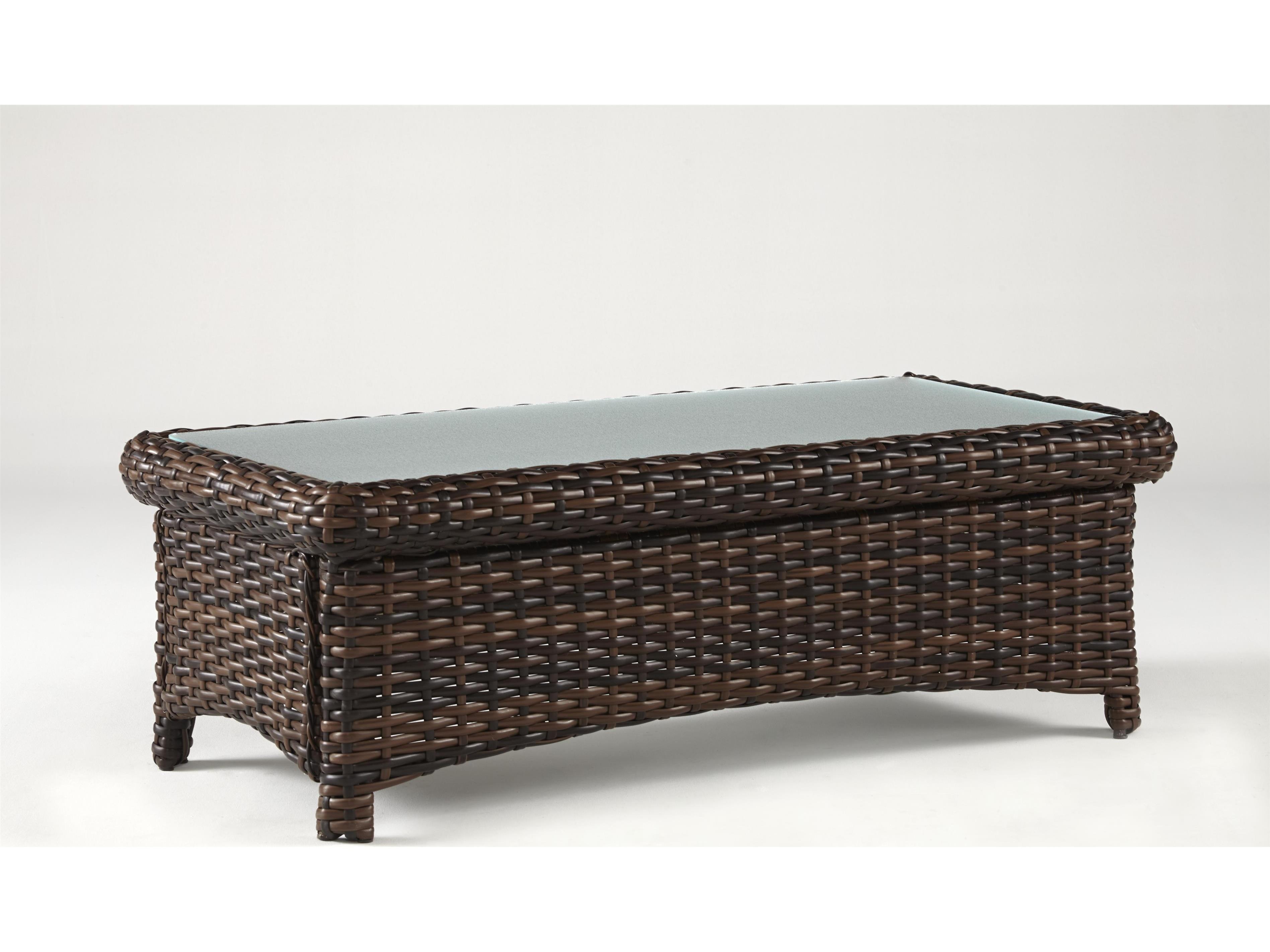 South Sea Rattan St Tropez Quick Ship Aluminum Rectangular Coffee Table