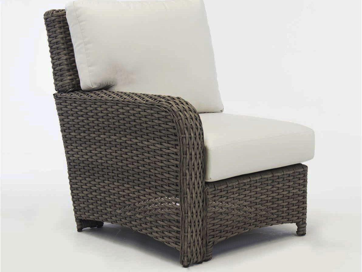 South Sea Rattan St Tropez Wicker Left Arm Patio Lounge Chair