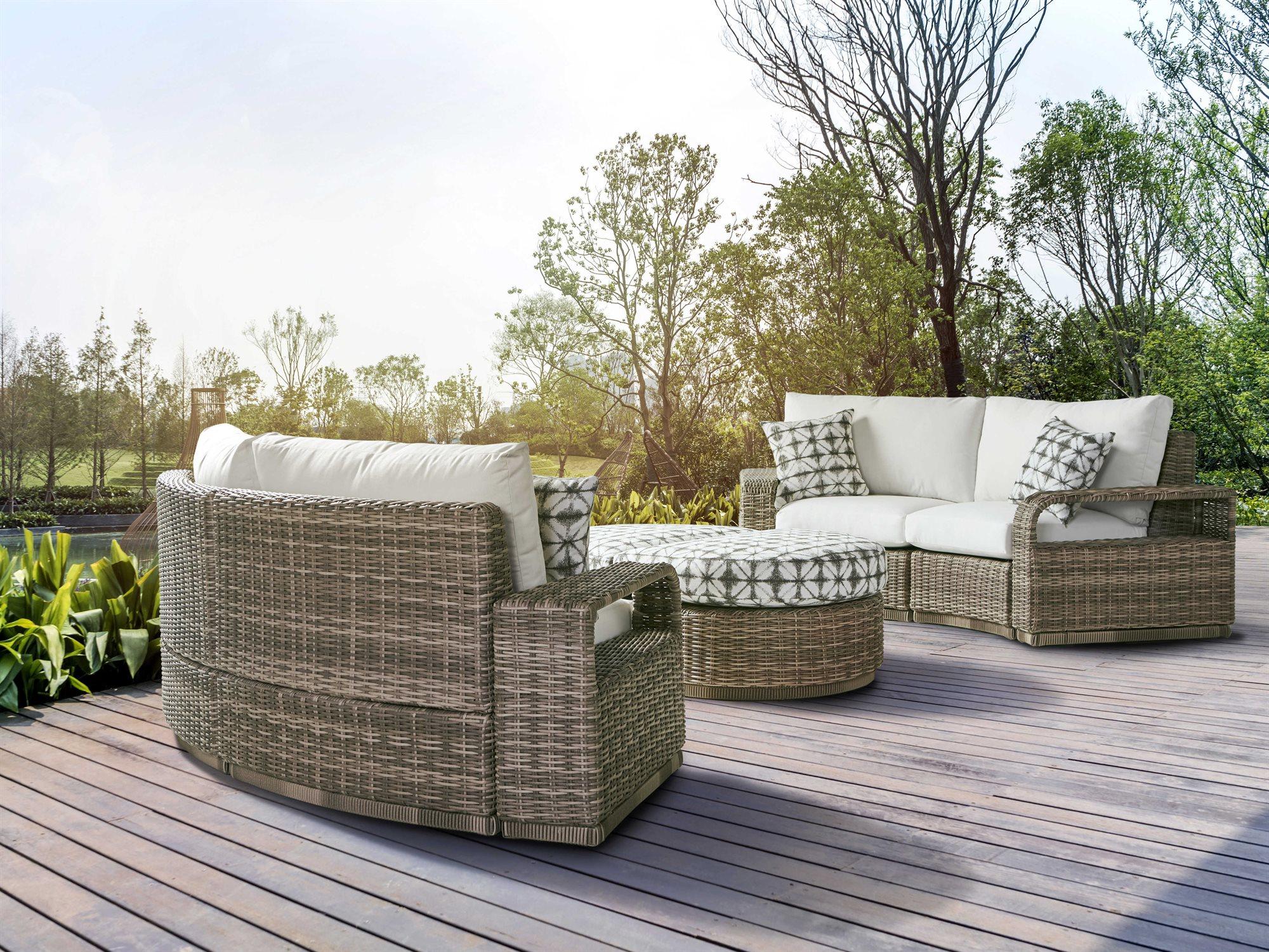 South Sea Rattan Luna Cove Wicker Sectional Outdoor Lounge Set