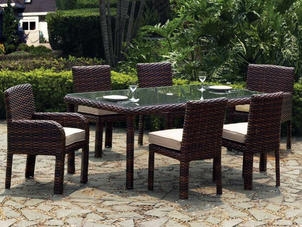 South Sea Rattan Saint Tropez Wicker Patio Dining Set