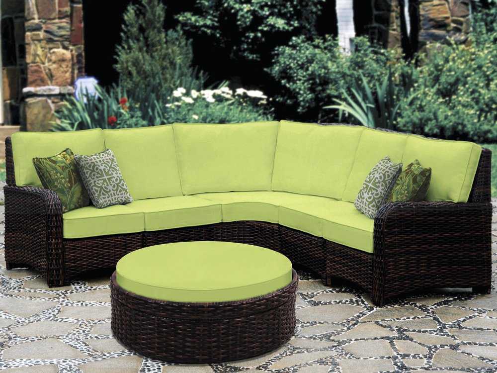 South Sea Rattan Saint Tropez Wicker Sectional Outdoor Lounge Set