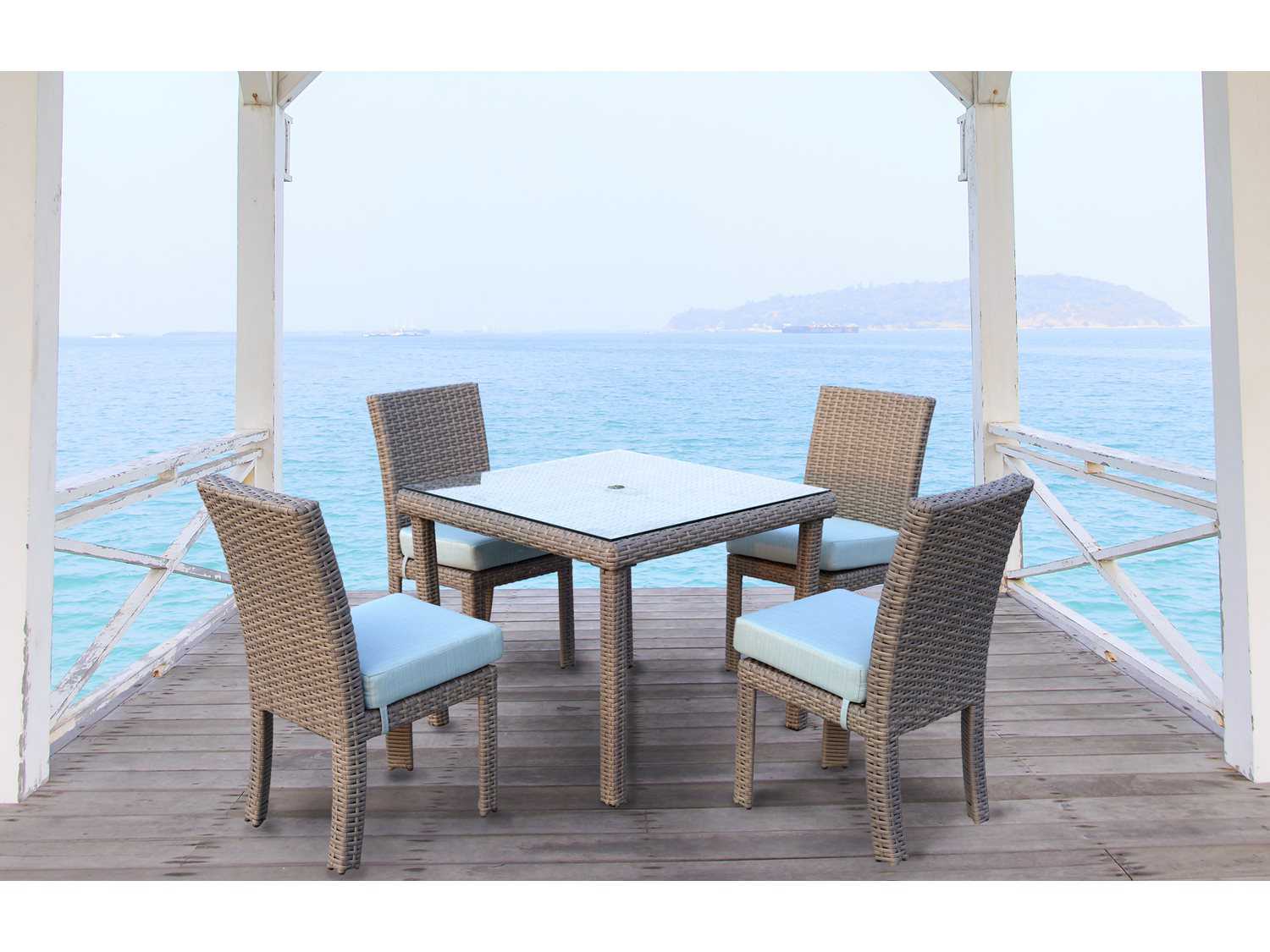 South Sea Rattan Saint Tropez Wicker Patio Dining Set