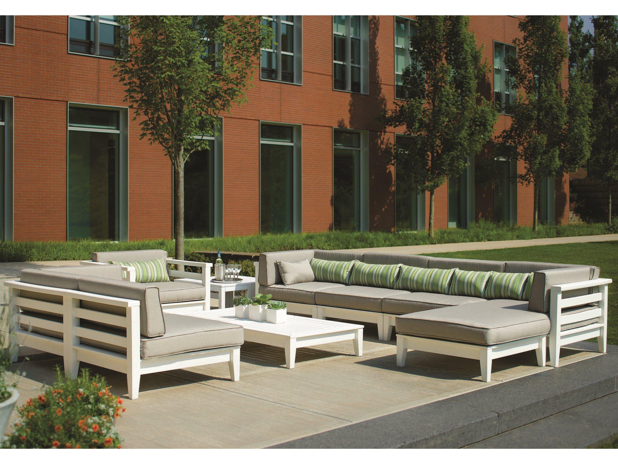 Seaside Casual Cambridge Recycled Plastic Cushion Sectional Outdoor Patio Lounge Set