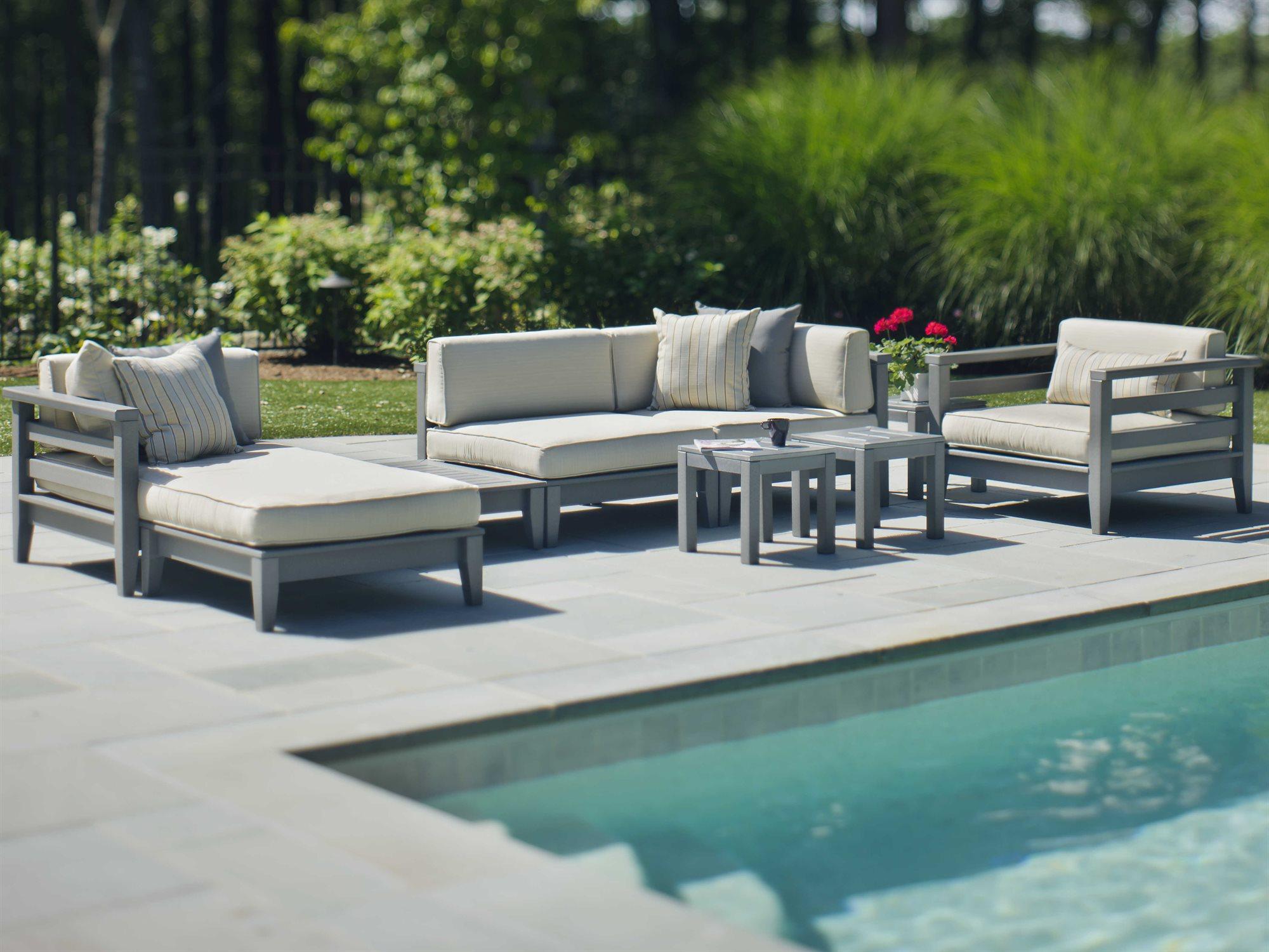 Seaside Casual Cambridge Recycled Plastic Cushion Sectional Outdoor Patio Lounge Set