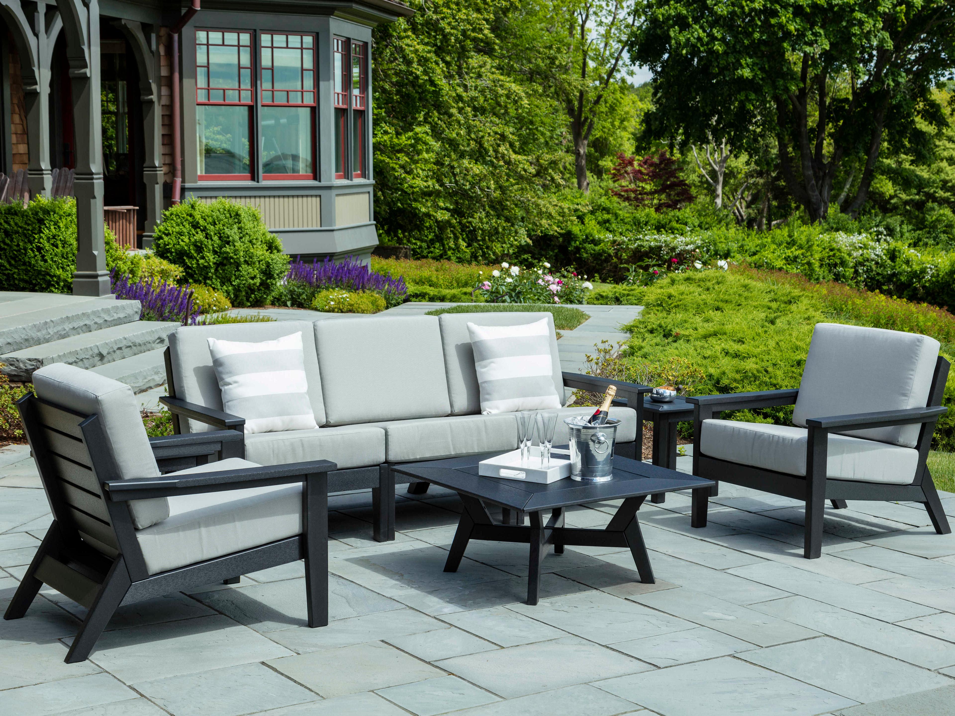 Seaside Casual Cambridge Recycled Plastic Southport Square Bunching Patio End Table