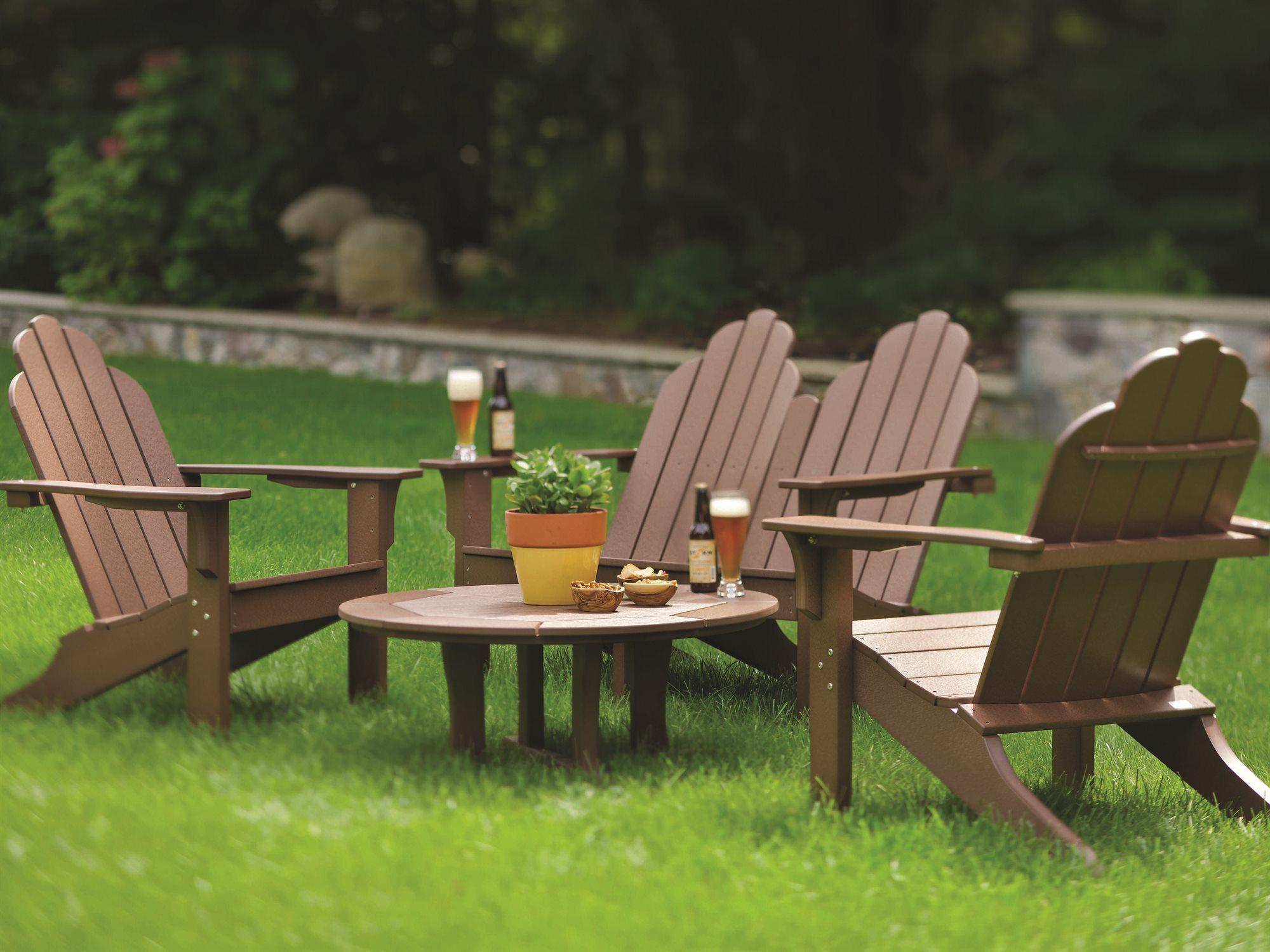 Seaside Casual Classic Adirondack Recycled Plastic Patio Lounge Set