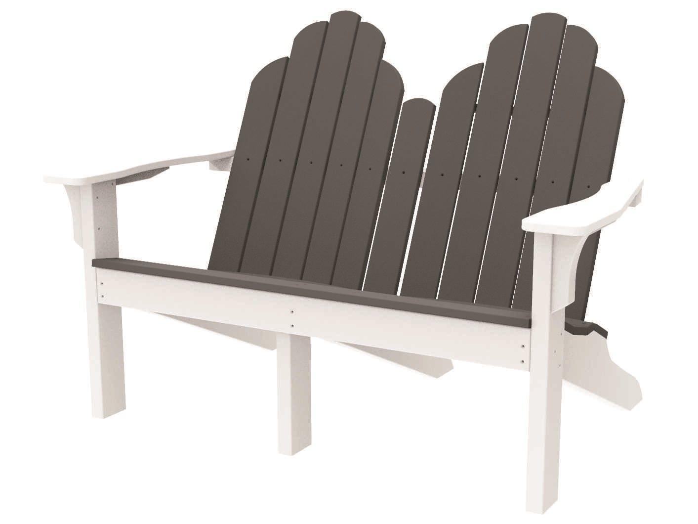 Seaside Casual Classic Adirondack Recycled Plastic Outdoor Loveseat