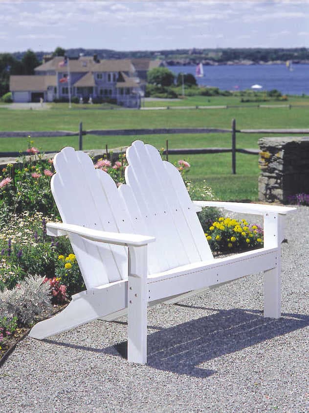 Seaside Casual Classic Adirondack Recycled Plastic Outdoor Loveseat