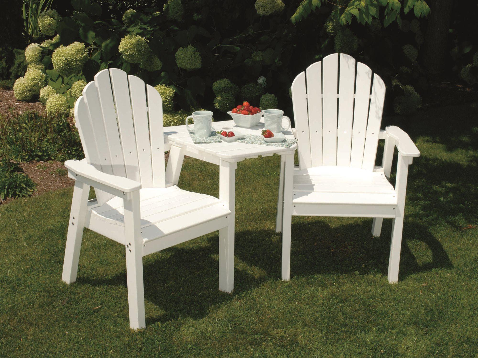 Seaside Casual Classic Adirondack Recycled Plastic Outdoor Patio Dining Set