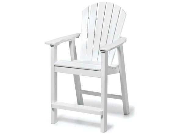 Seaside Casual Shellback Adirondack Recycled Plastic Outdoor Patio Counter Chair