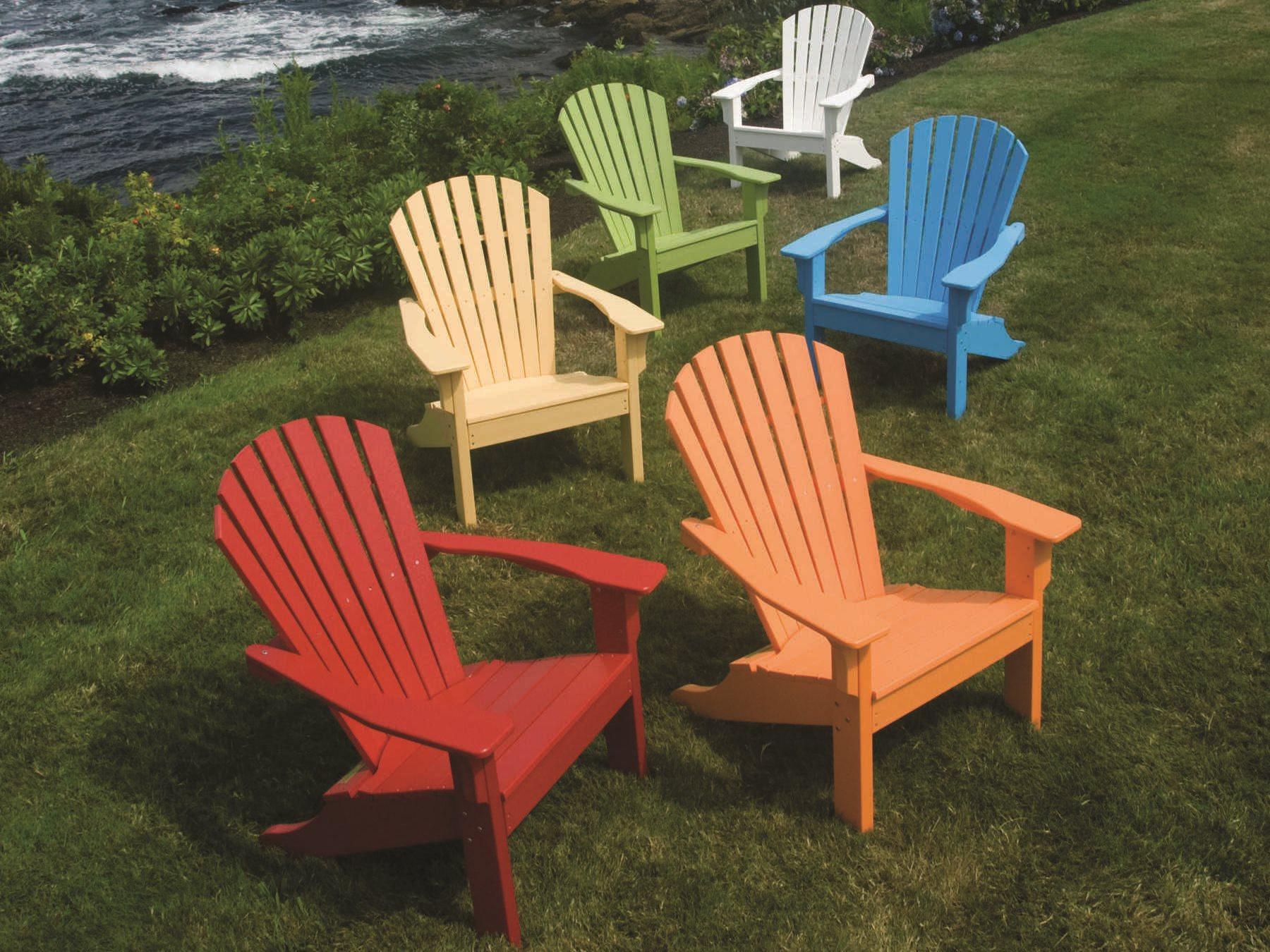 Seaside Casual Shellback Adirondack Recycled Plastic Outdoor Patio Lounge Set