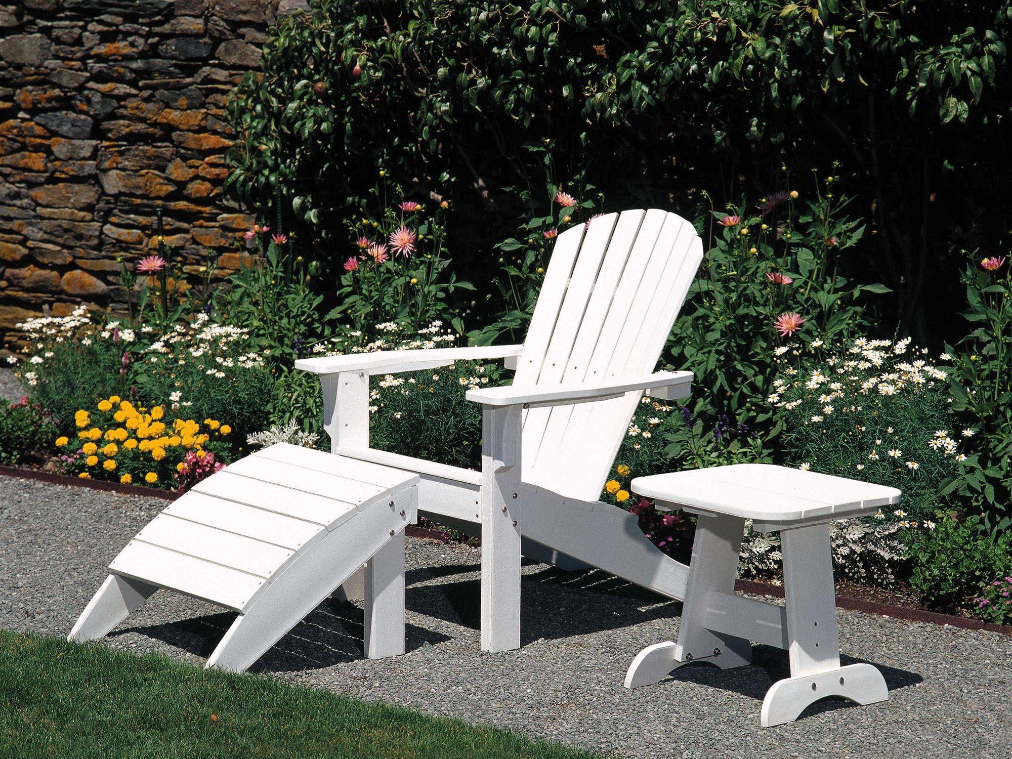 Seaside Casual Shellback Adirondack Recycled Plastic Outdoor Patio Lounge Set