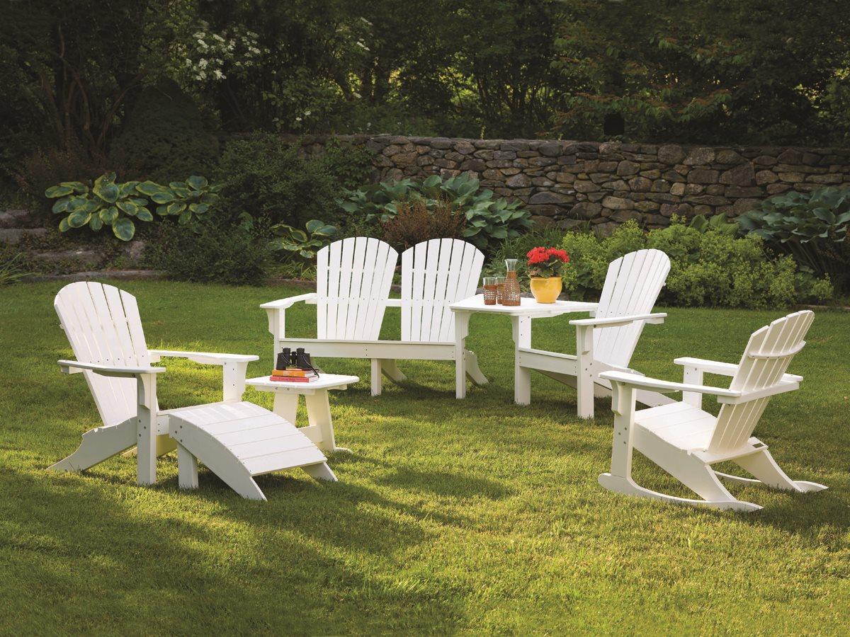 Seaside Casual Shellback Adirondack Recycled Plastic Patio Lounge Set