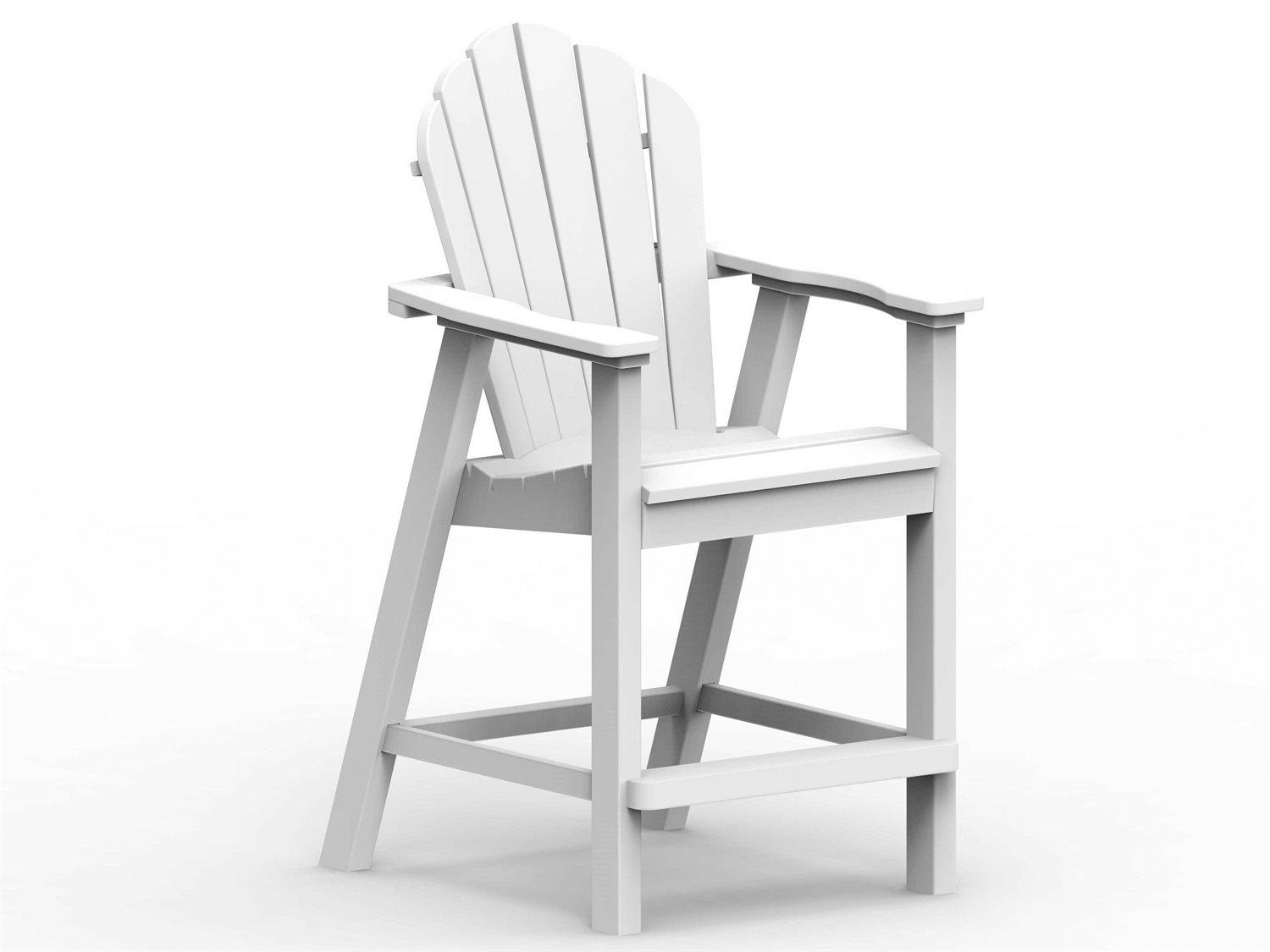 Seaside Casual Classic Adirondack Recycled Plastic Patio Counter Chair