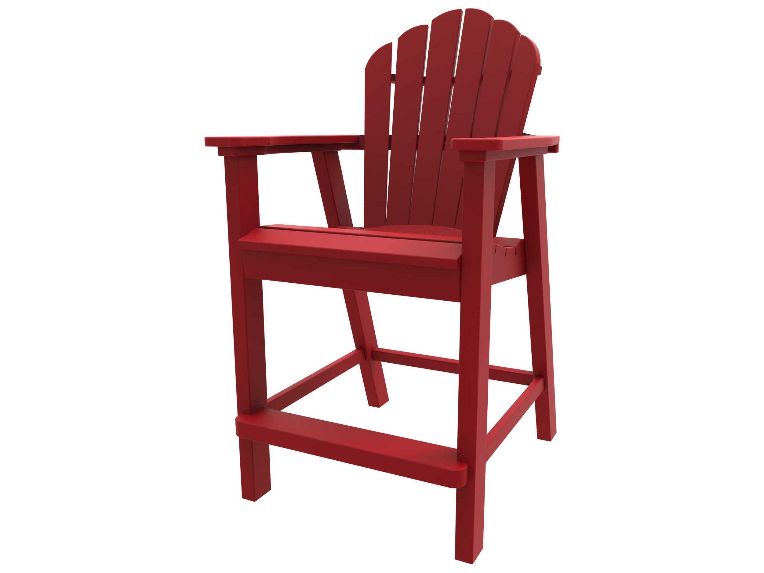 Seaside Casual Classic Adirondack Recycled Plastic Patio Counter Chair