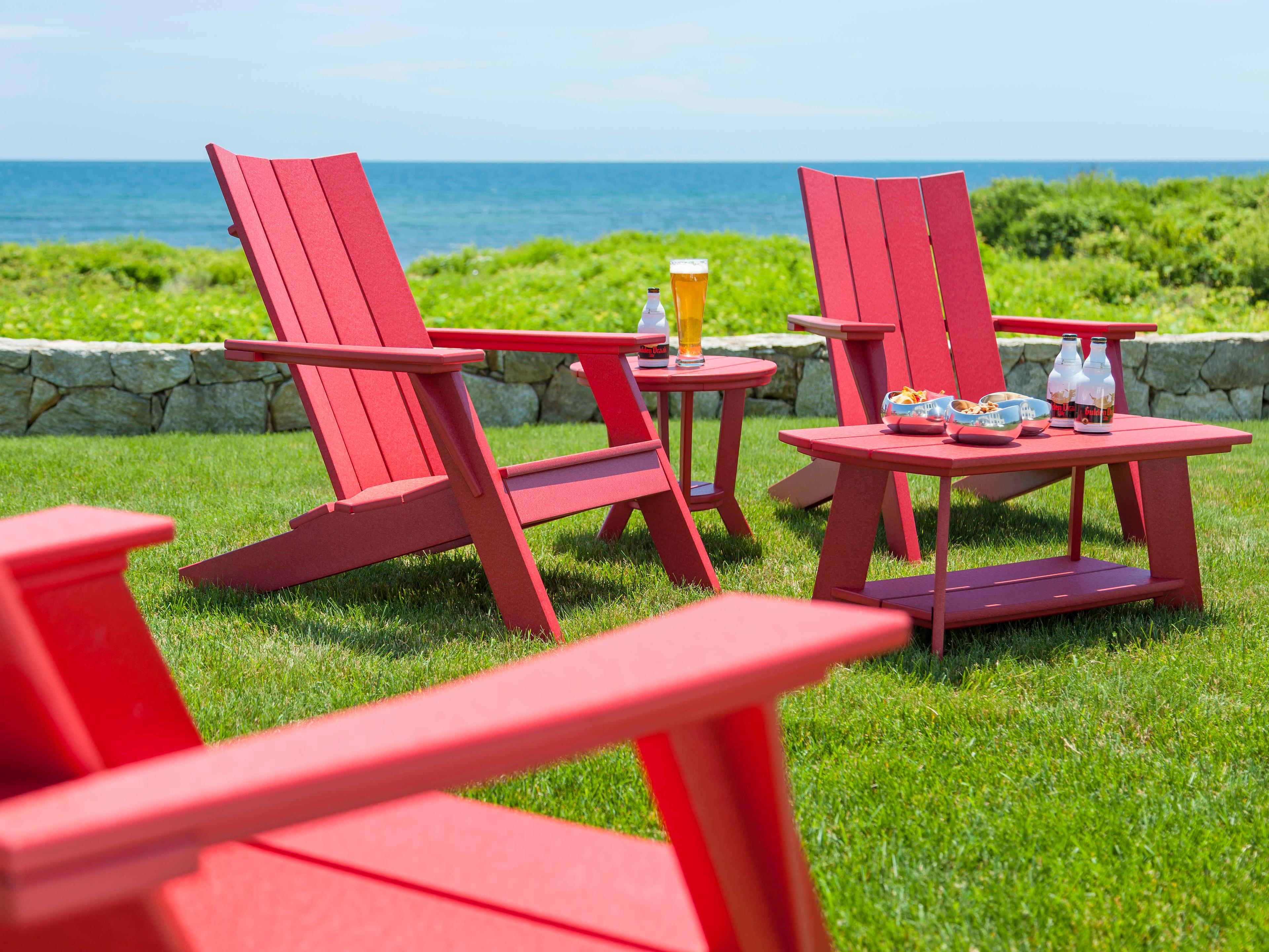 Seaside Casual Classic Adirondack Recycled Plastic Rectangular Outdoor Coffee Table