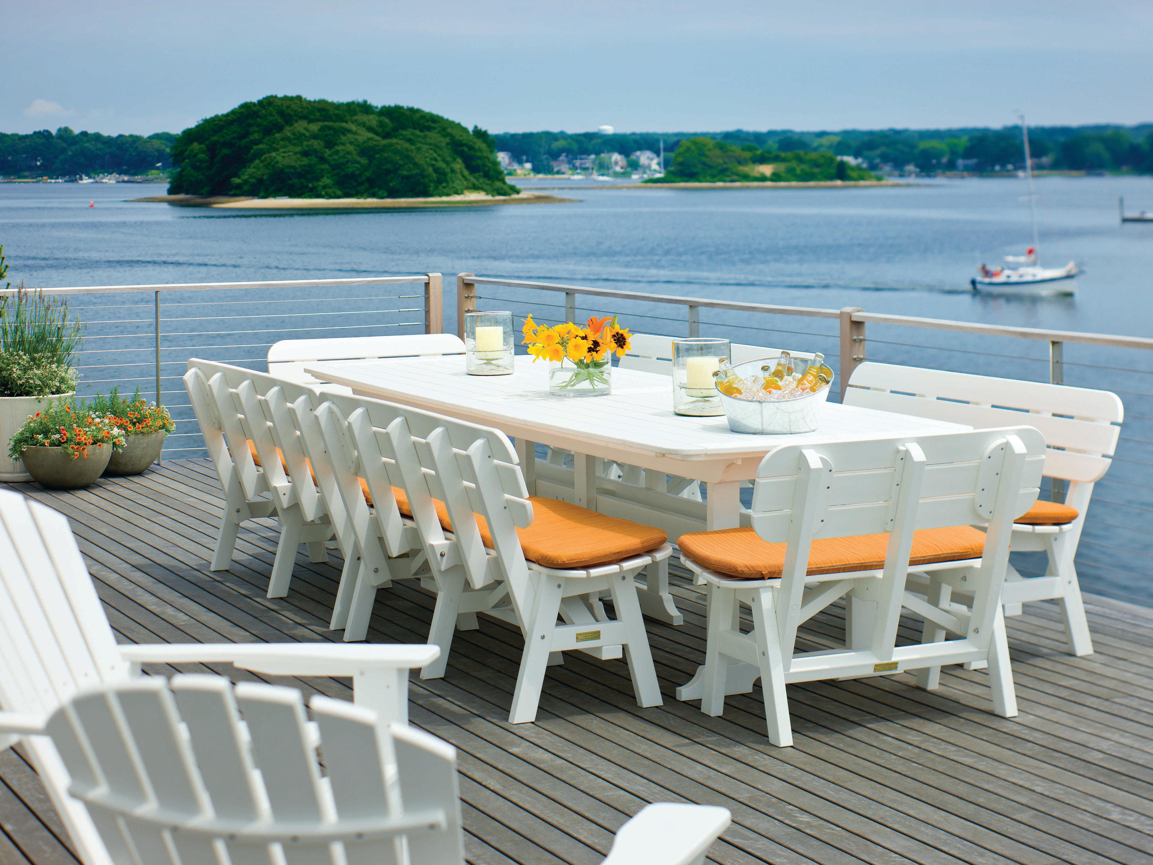 Seaside Casual Portsmouth Recycled Plastic 3 ft. Outdoor Patio Bench