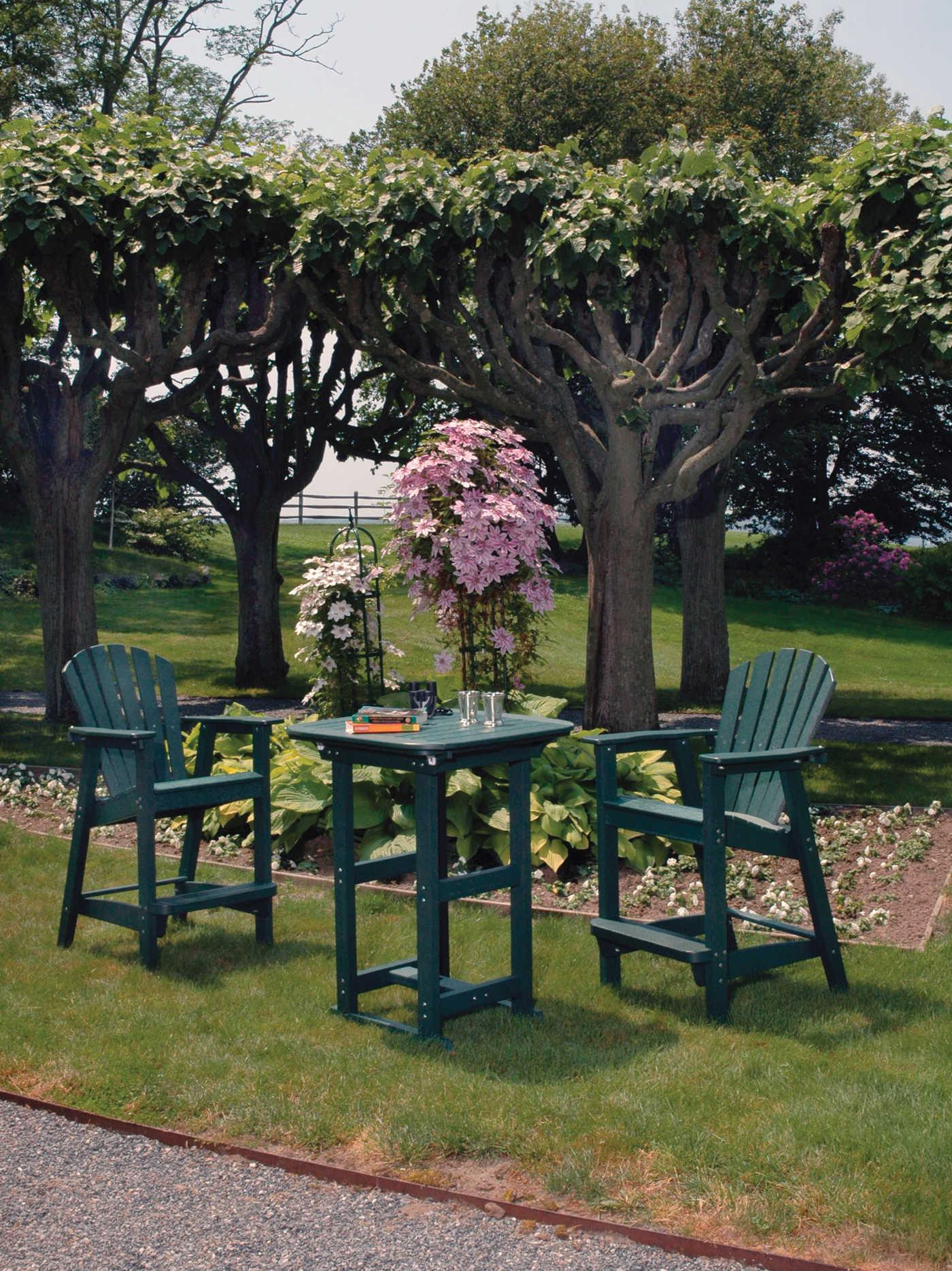 Seaside Casual Portsmouth Recycled Plastic Square Patio Bar Table with Umbrella Hole