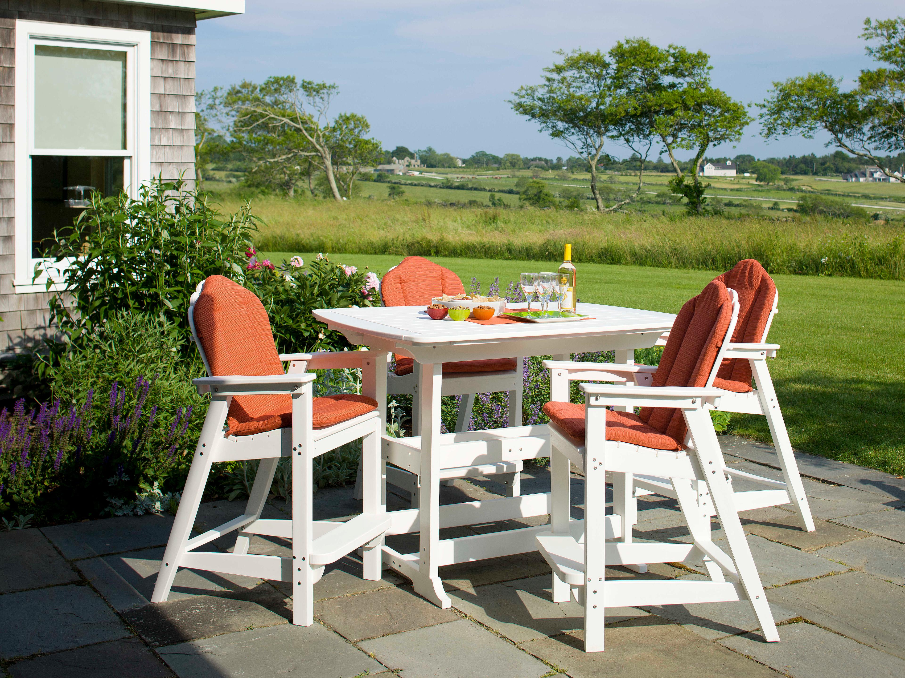 Seaside Casual Classic Adirondack Recycled Plastic Outdoor Bar Chair