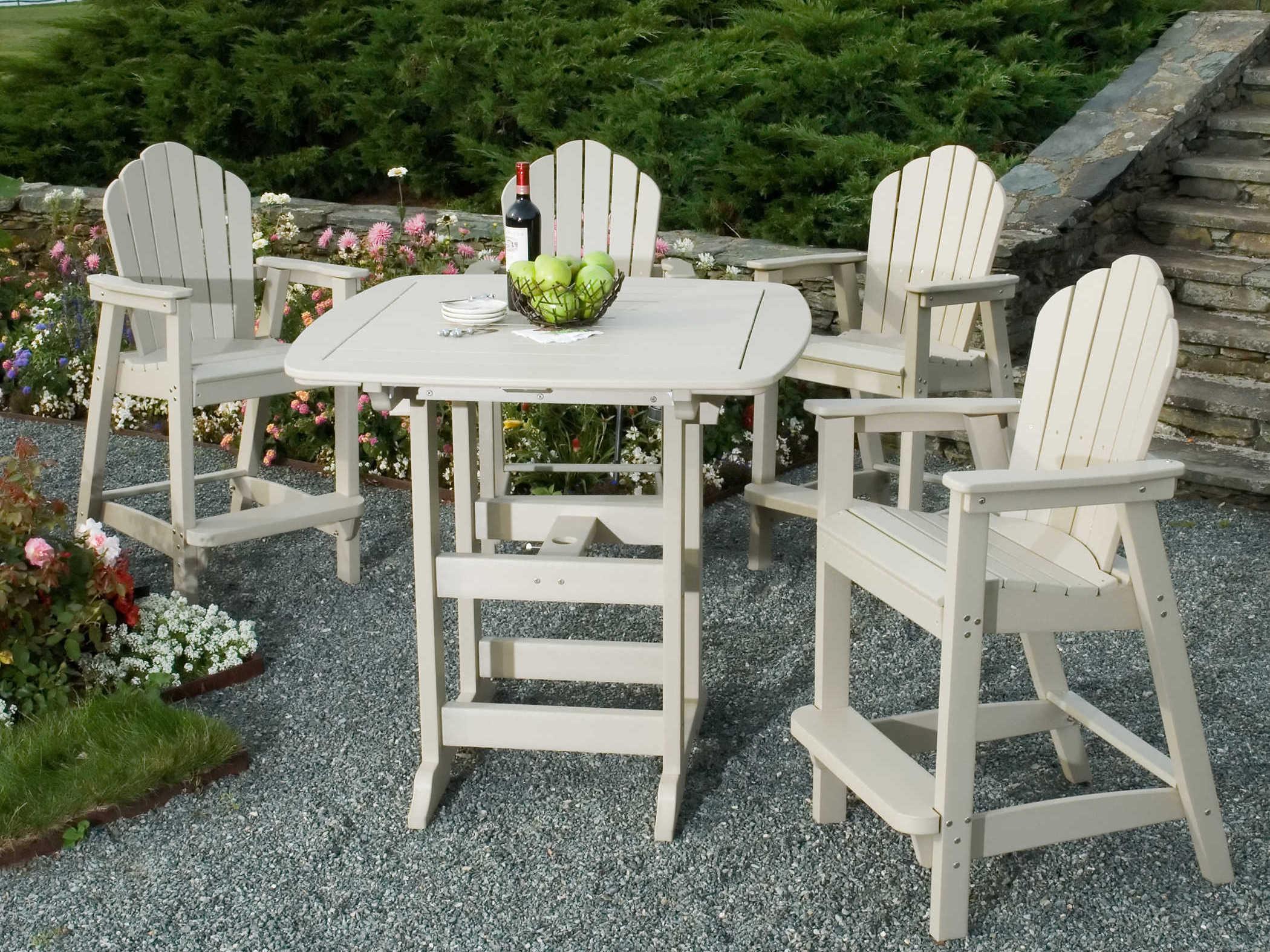 Seaside Casual Classic Adirondack Recycled Plastic Outdoor Bar Chair