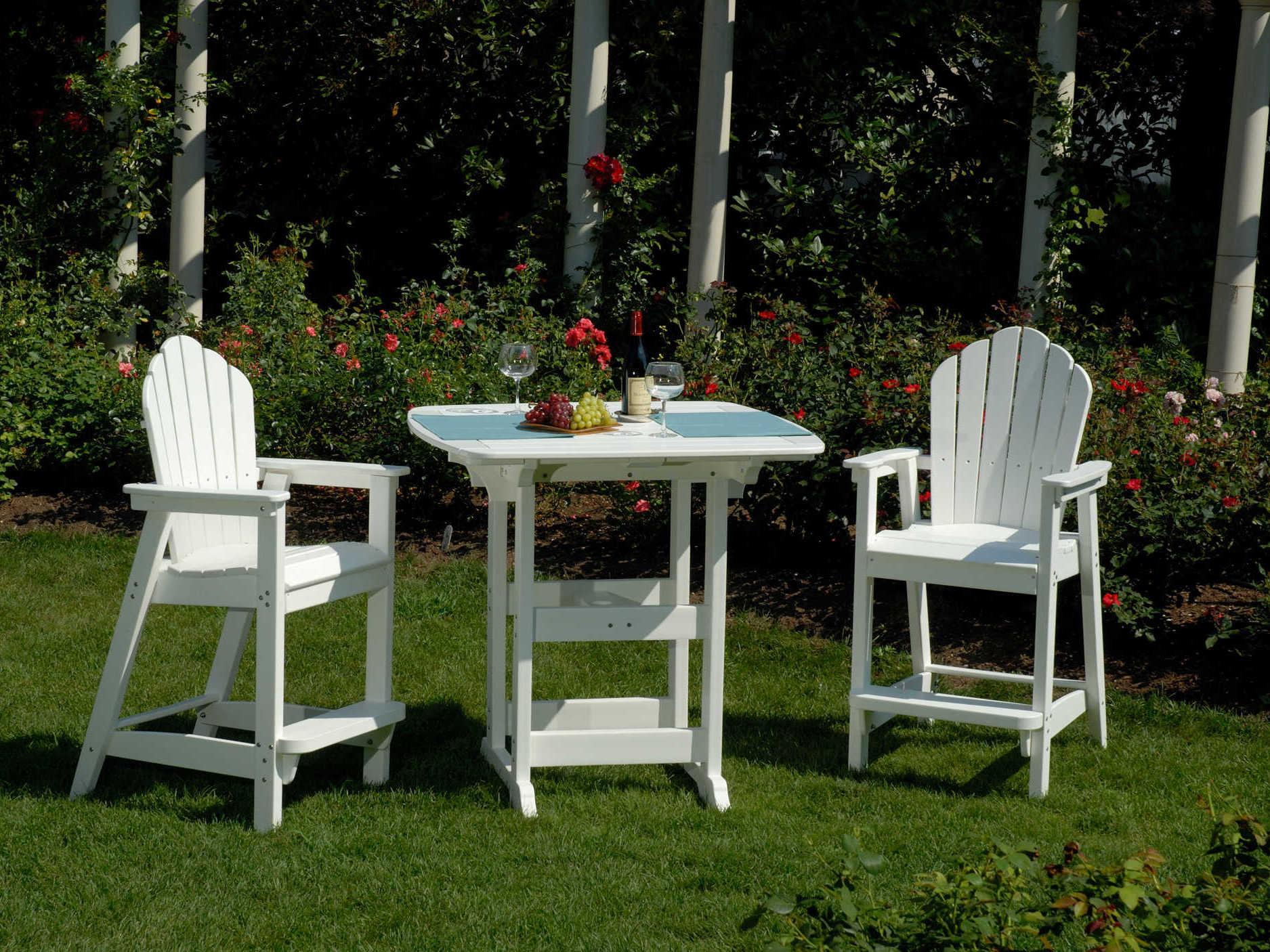 Seaside Casual Classic Adirondack Recycled Plastic Outdoor Bar Chair