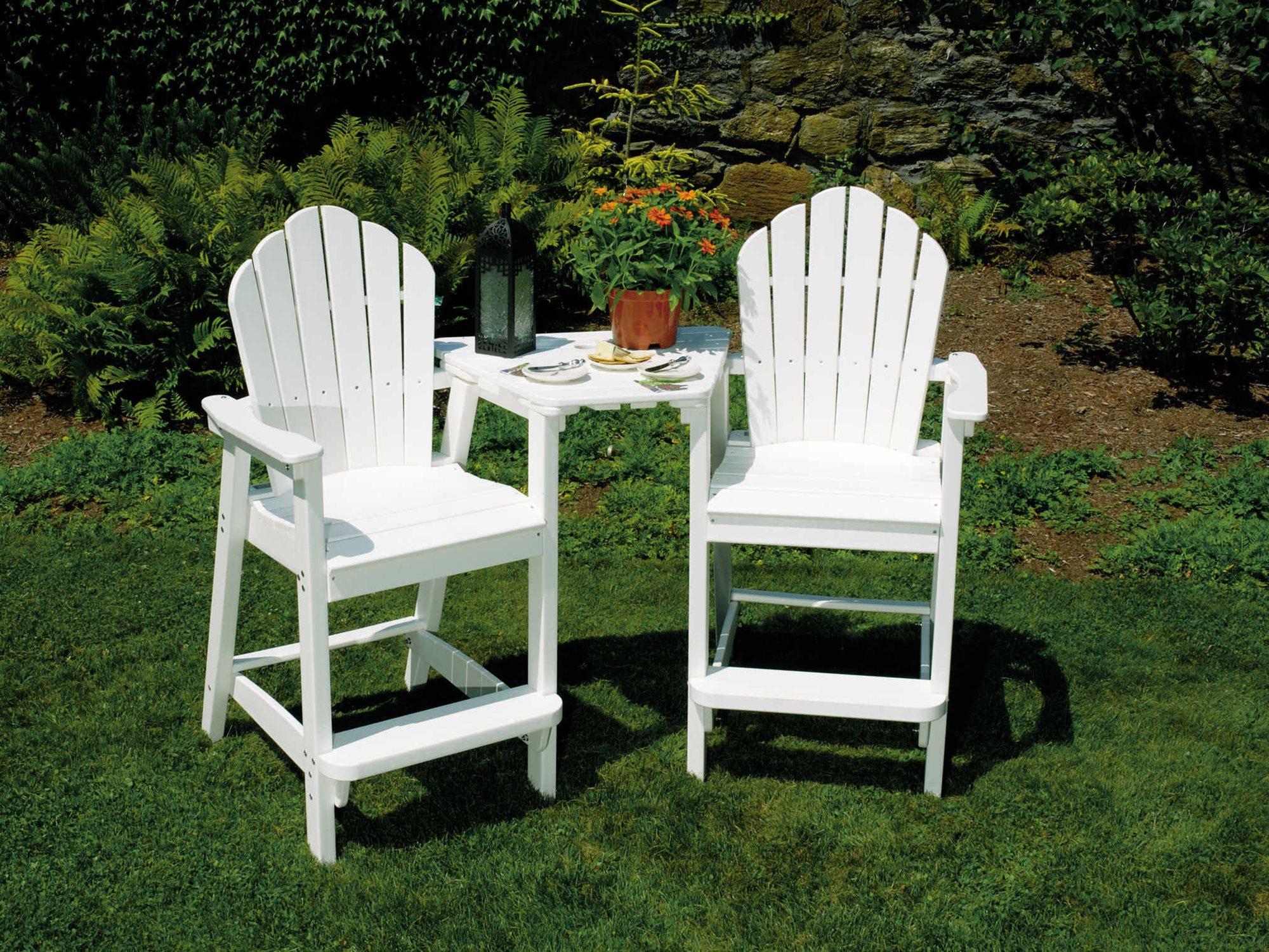 Seaside Casual Classic Adirondack Recycled Plastic Bar Set
